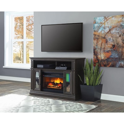 Whalen 47 75 In W Acacia Grain With, Media Fireplace Console Whalen