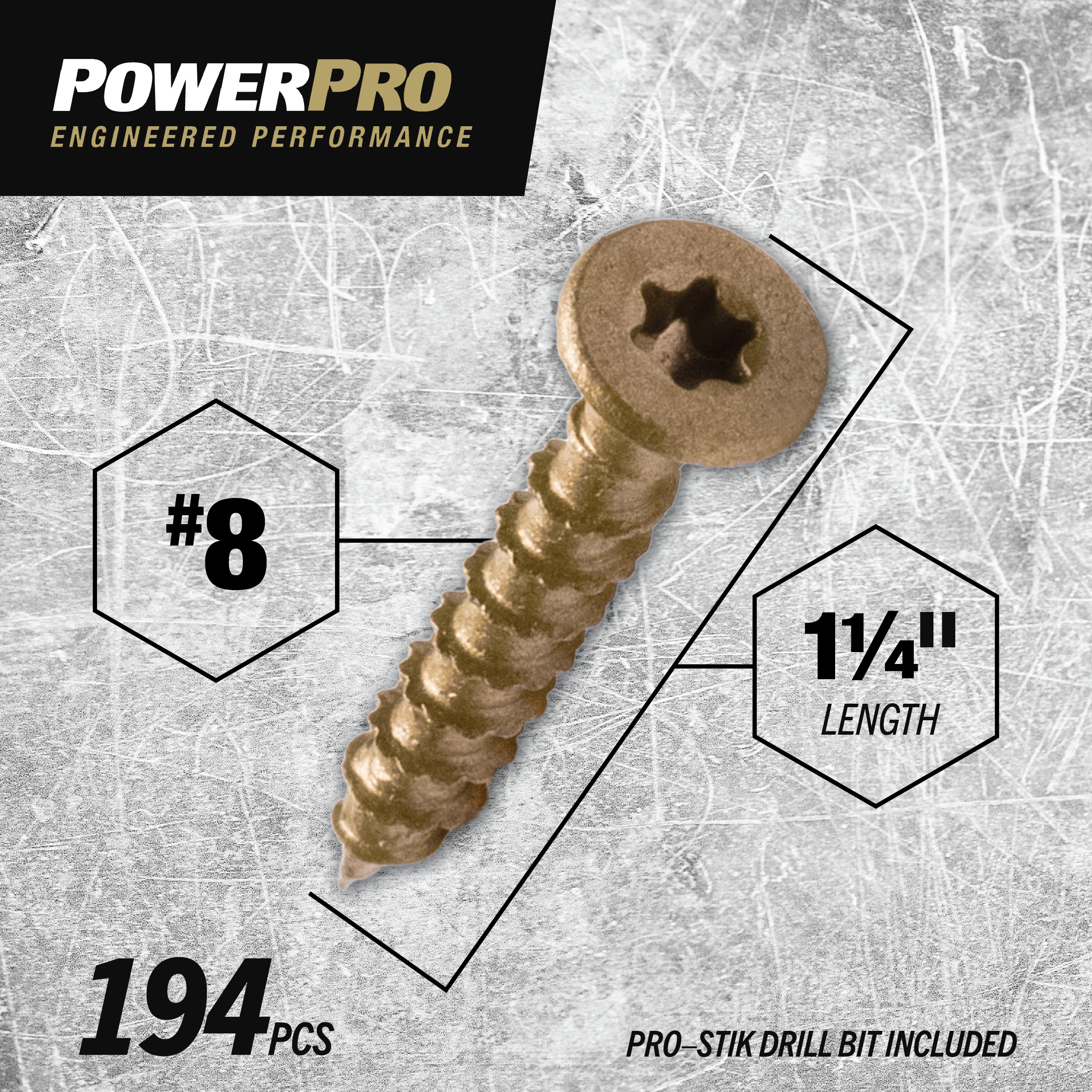 Power Pro Screws, Wood, Exterior, 3 Inch - 83 screws, 1 lb