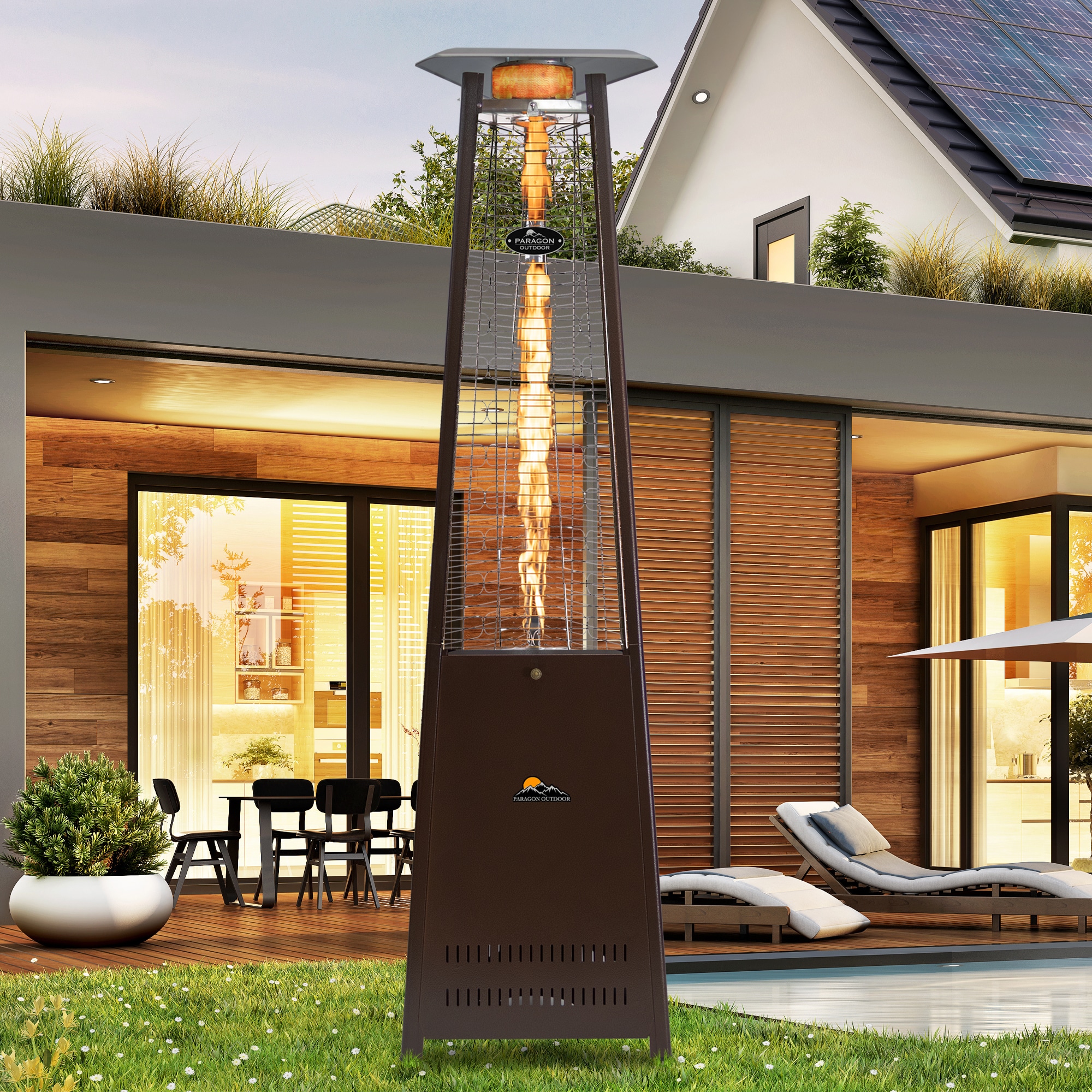 Paragon Outdoor OH-M842B 42000 -BTU Stainless steel Floorstanding Liquid propane Patio Heater