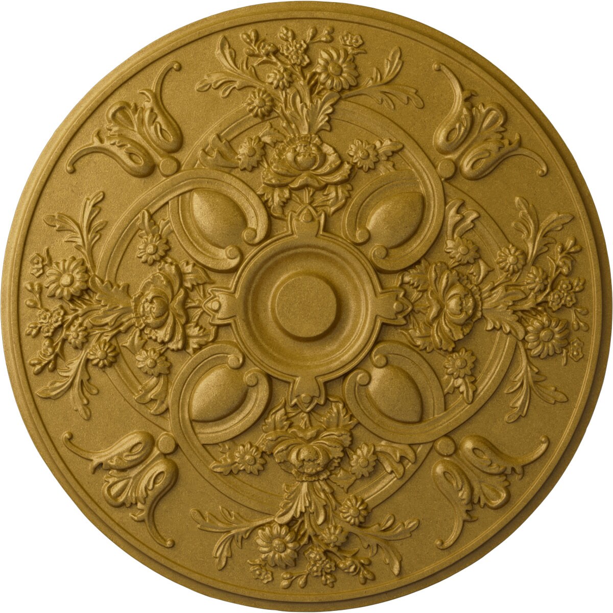 Ekena Millwork CM31BAPGS Baile 31.25-in W x 31.25-in L Painted Pharaohs Gold Polyurethane Whole Ceiling Medallion