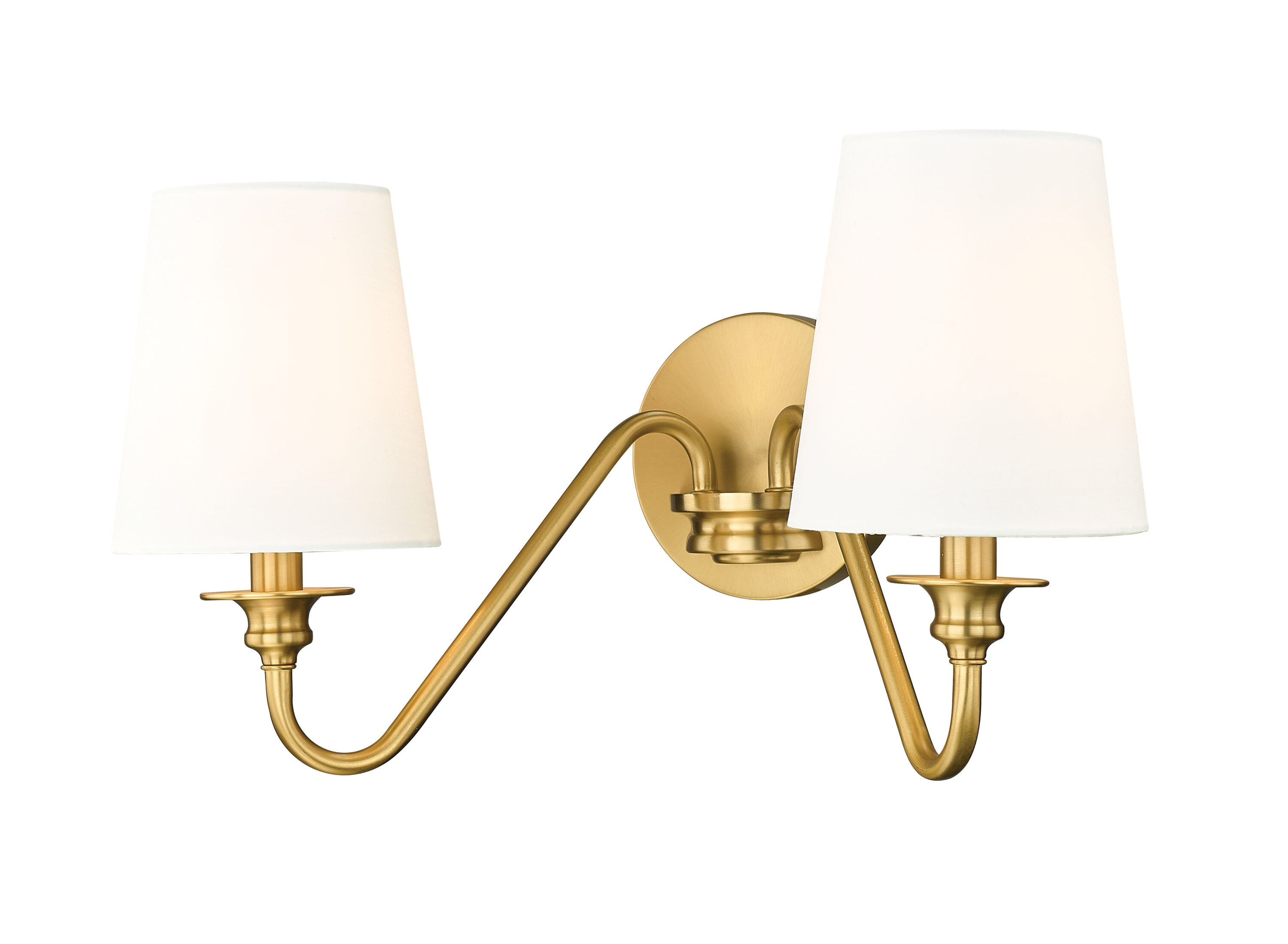Z-Lite 7509-2S-MGLD Gianna 20-in W 2-Light Modern Gold Transitional Halogen Wall Sconce