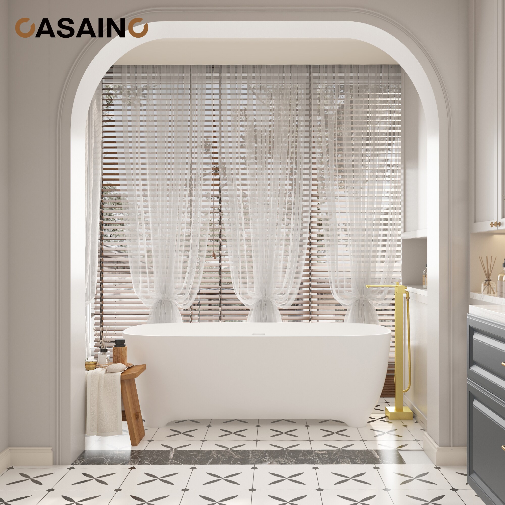 CASAINC KCLT0057-BG Roman-Tub-Faucets - View #2