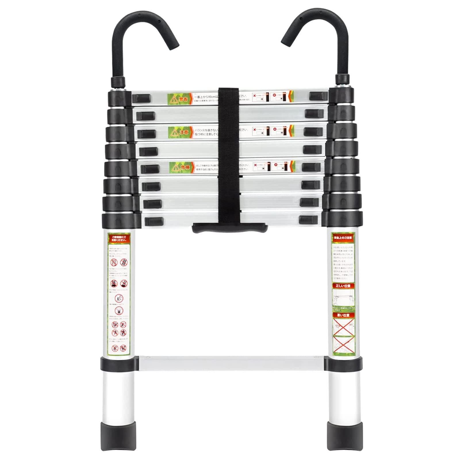 Lukvuzo - Telescoping Ladder 8 5 FT Lightweight Collapsible Ladder with Detachable Hooks 330 lbs...