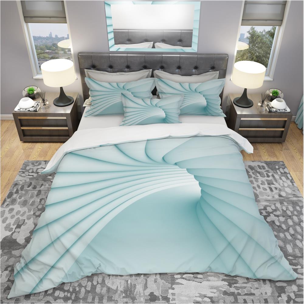 Designart BED19085-Q 3 -Piece White Queen Duvet cover Set