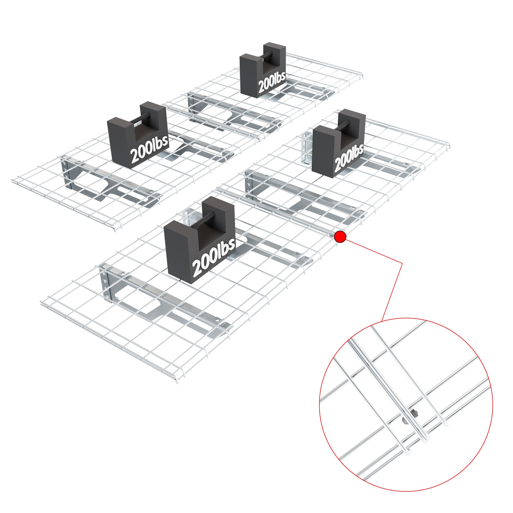 Shuntong SH-2X6-WH-02 Wall-Mounted-Shelving - View #3