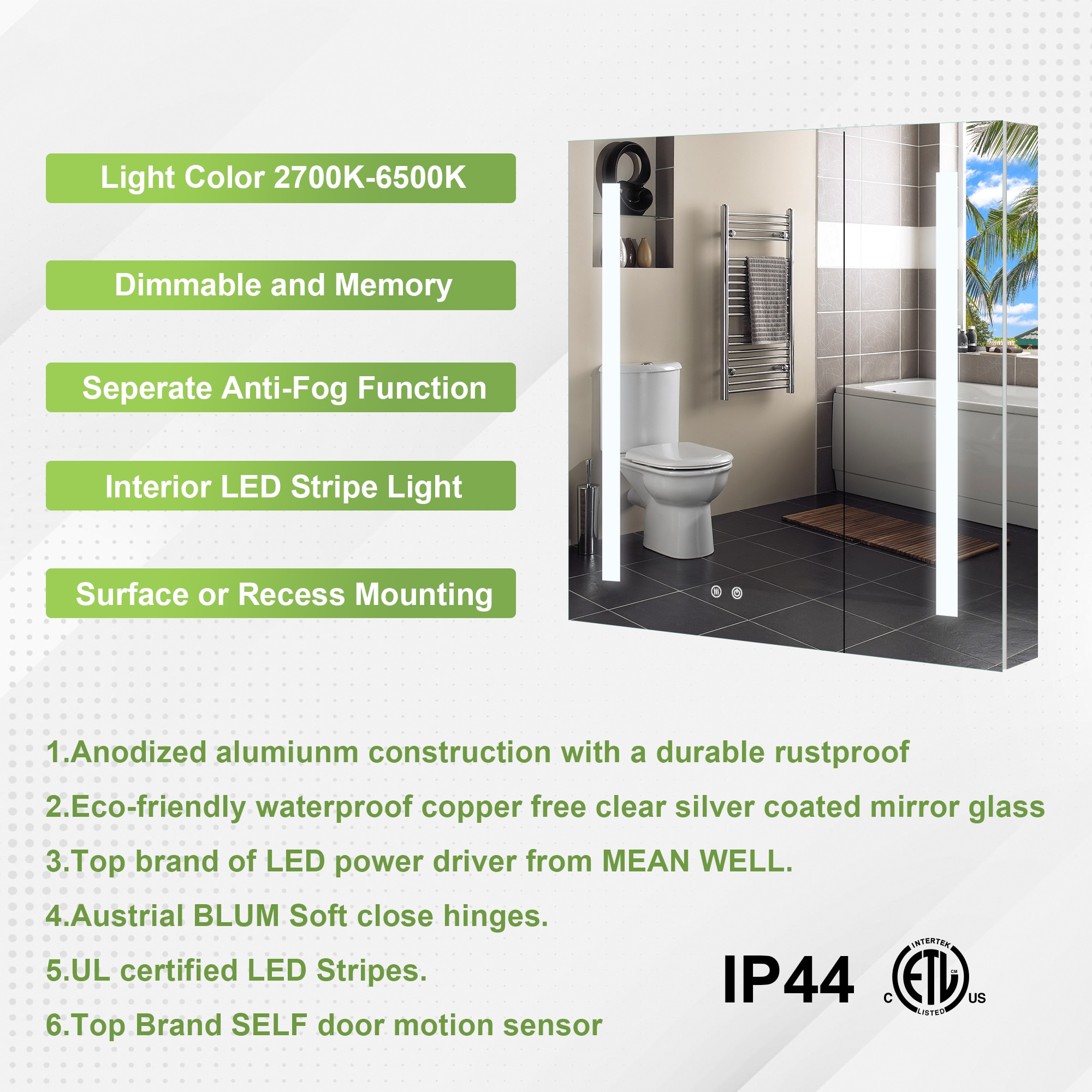Forclover MEAM-VI3030 Bathroom-Medicine-Cabinets - View #8