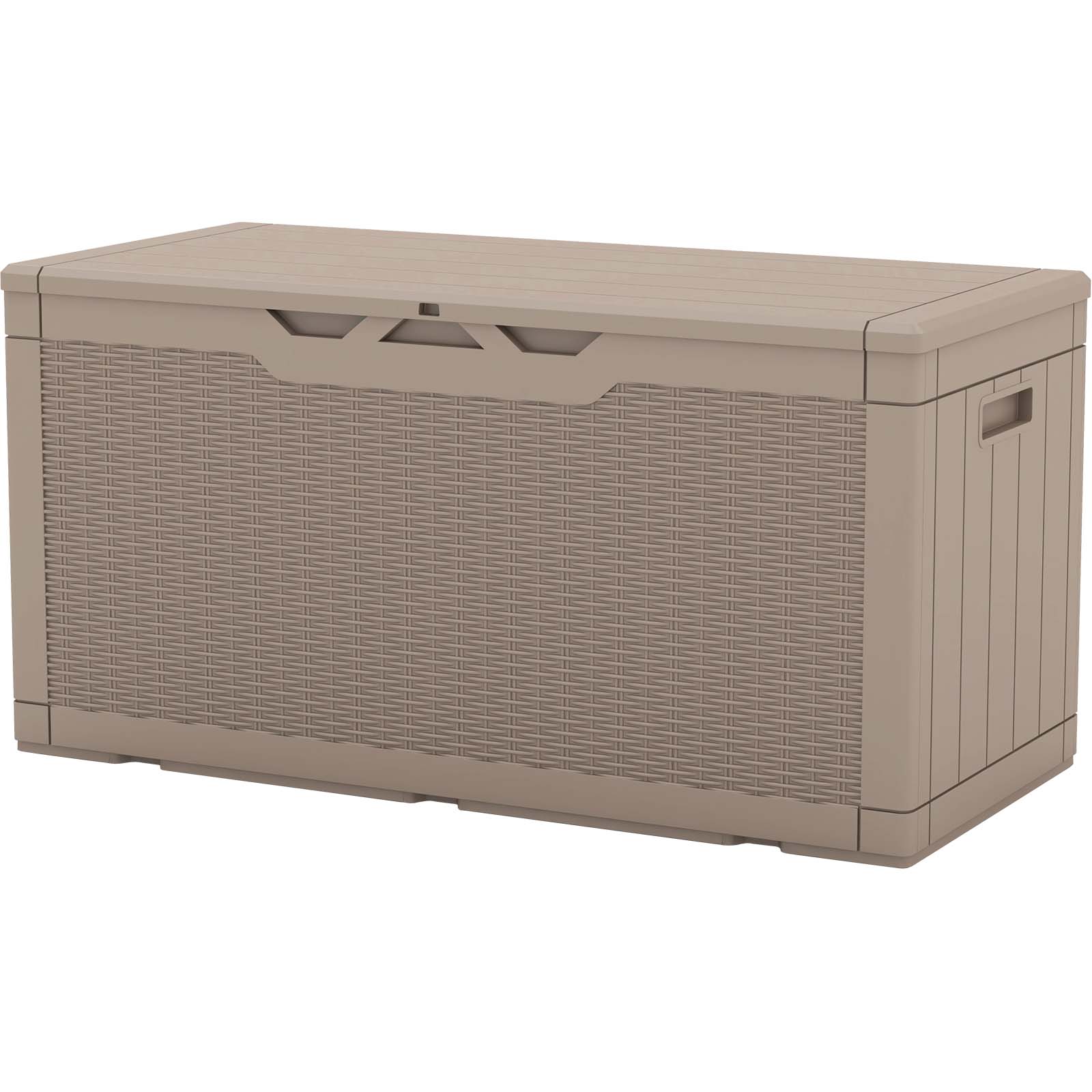 Patiowell 22-in L x 48.4-in 100-Gallons Light Brown Plastic Deck Box ...