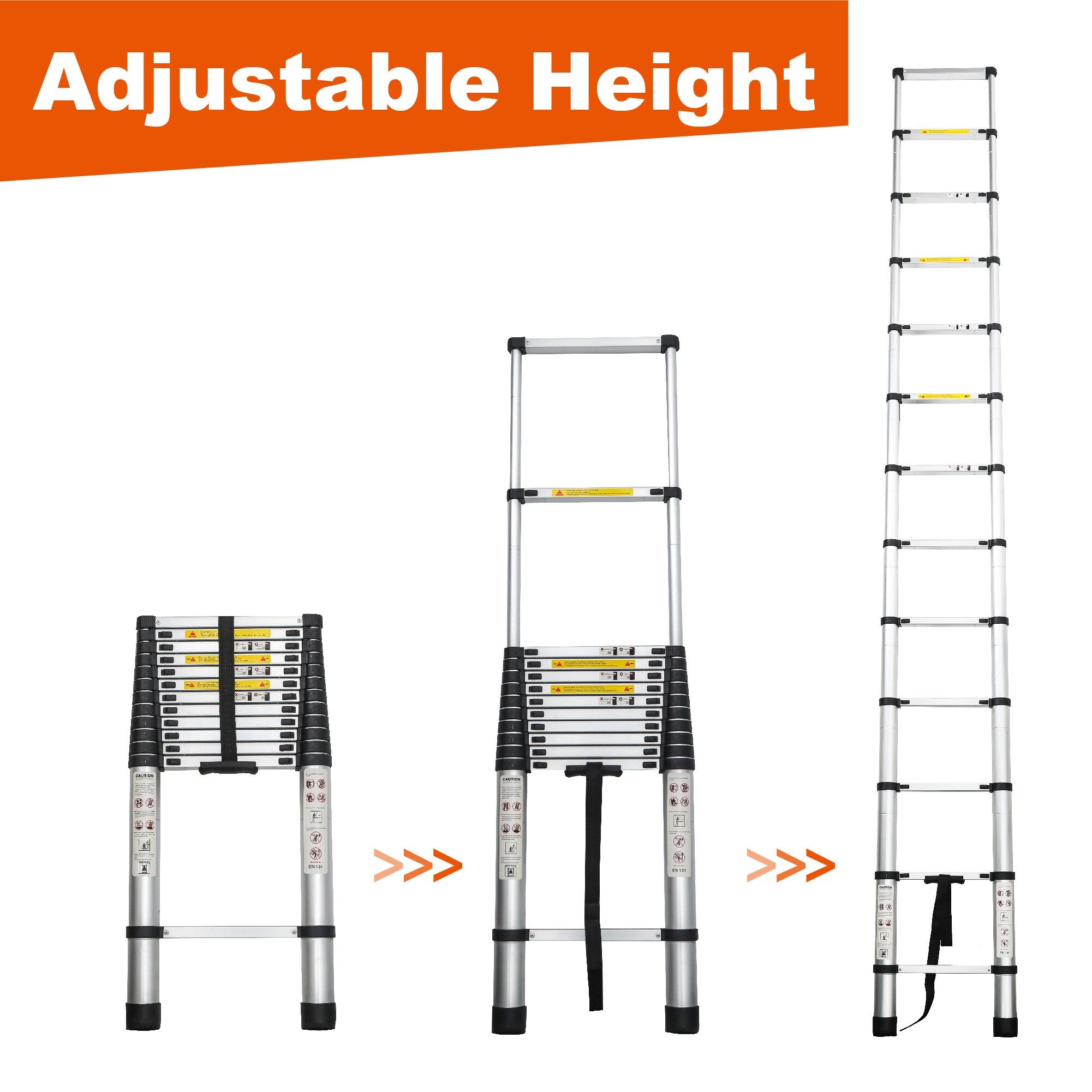 Wooakway Telescoping Ladder 12.5FT Telescopic Extension Ladder Aluminum ...