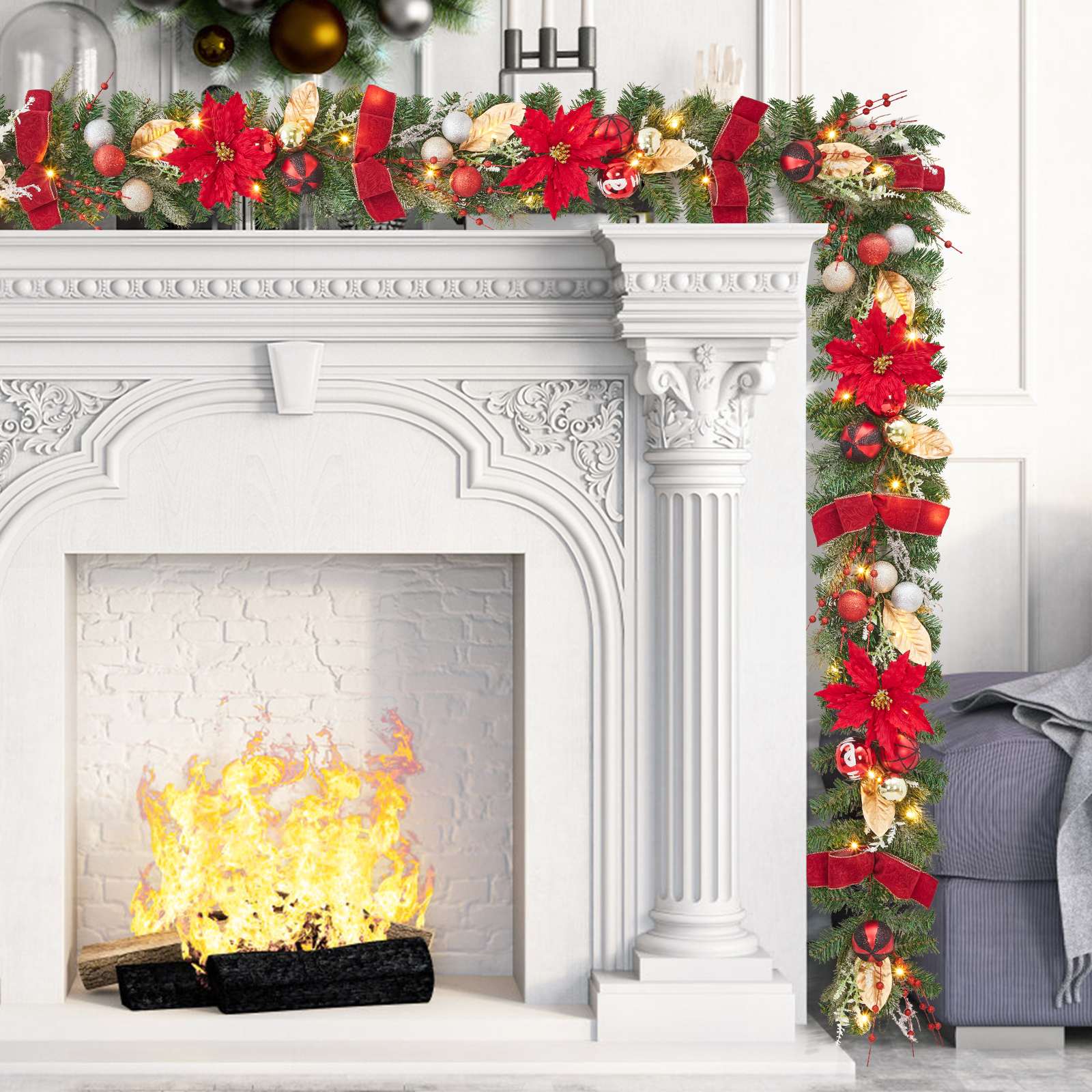 Qeetex JXNAG-PHK-34PSCQRT Artificial-Christmas-Garland - View #6