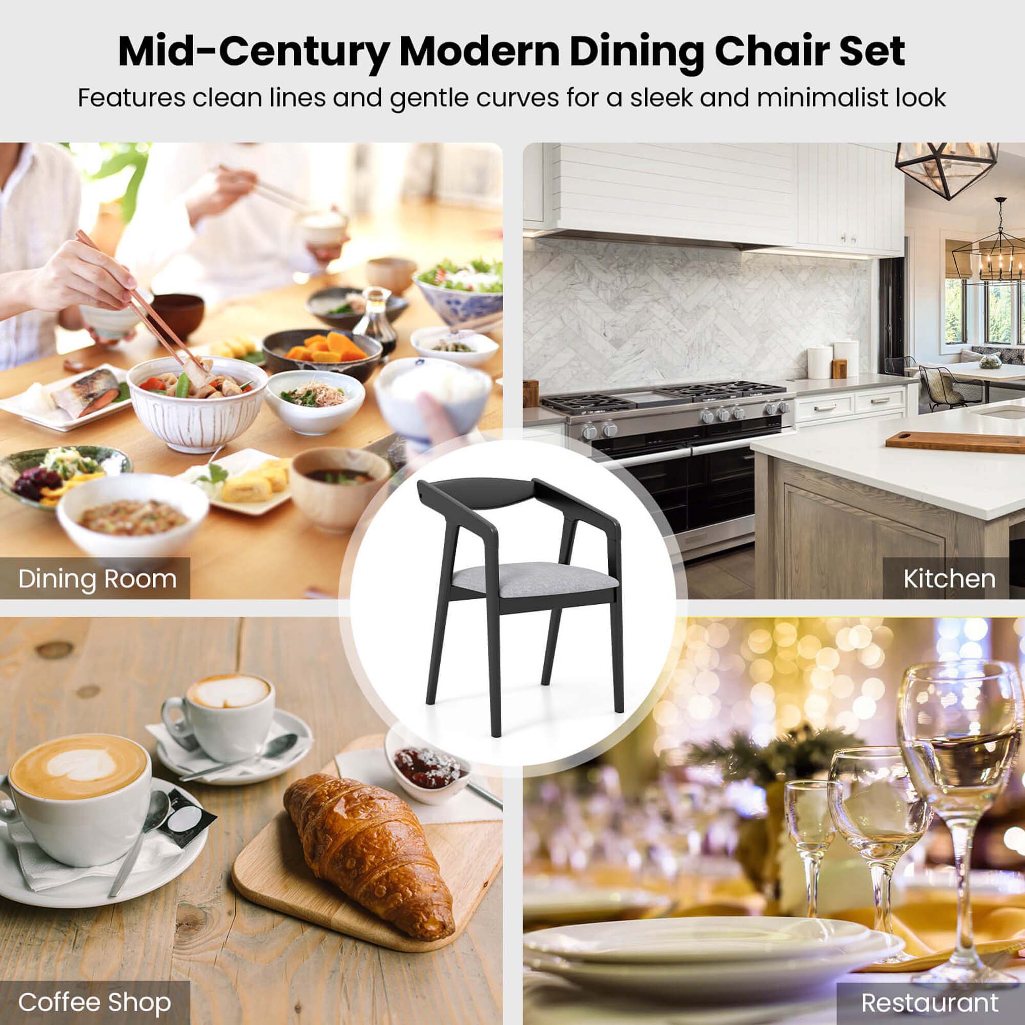 Costway HCST04453 Dining-Chairs - View #3