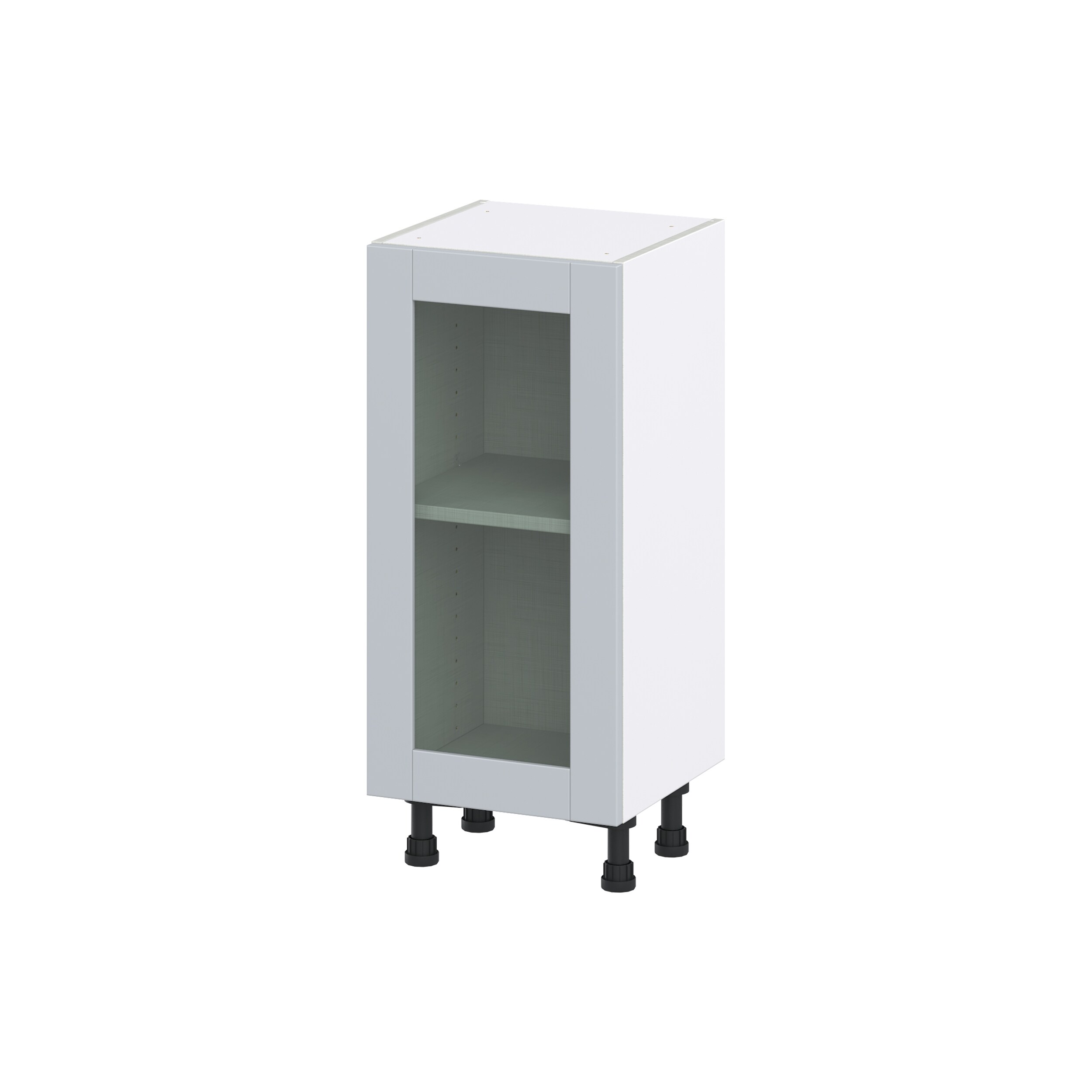 Hugo&Borg DSBG1514FH(L/R)-CH Charlesberg 15-in W x 34.5-in H x 16-in D Light Gray Base Fully assembled Cabinet (Glass Panel Glass)
