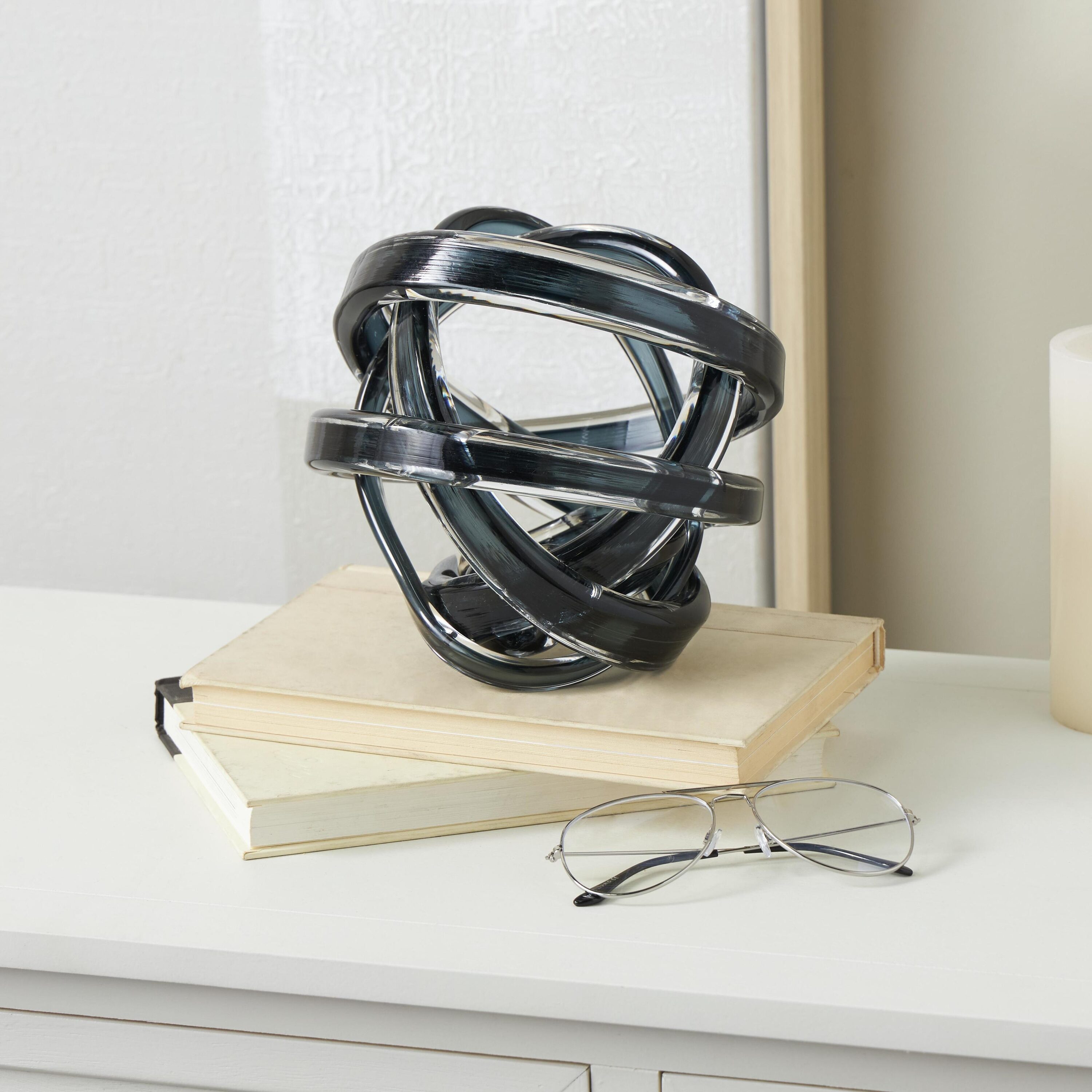 Grayson Lane 823307 Blue Glass Modern Sculpture