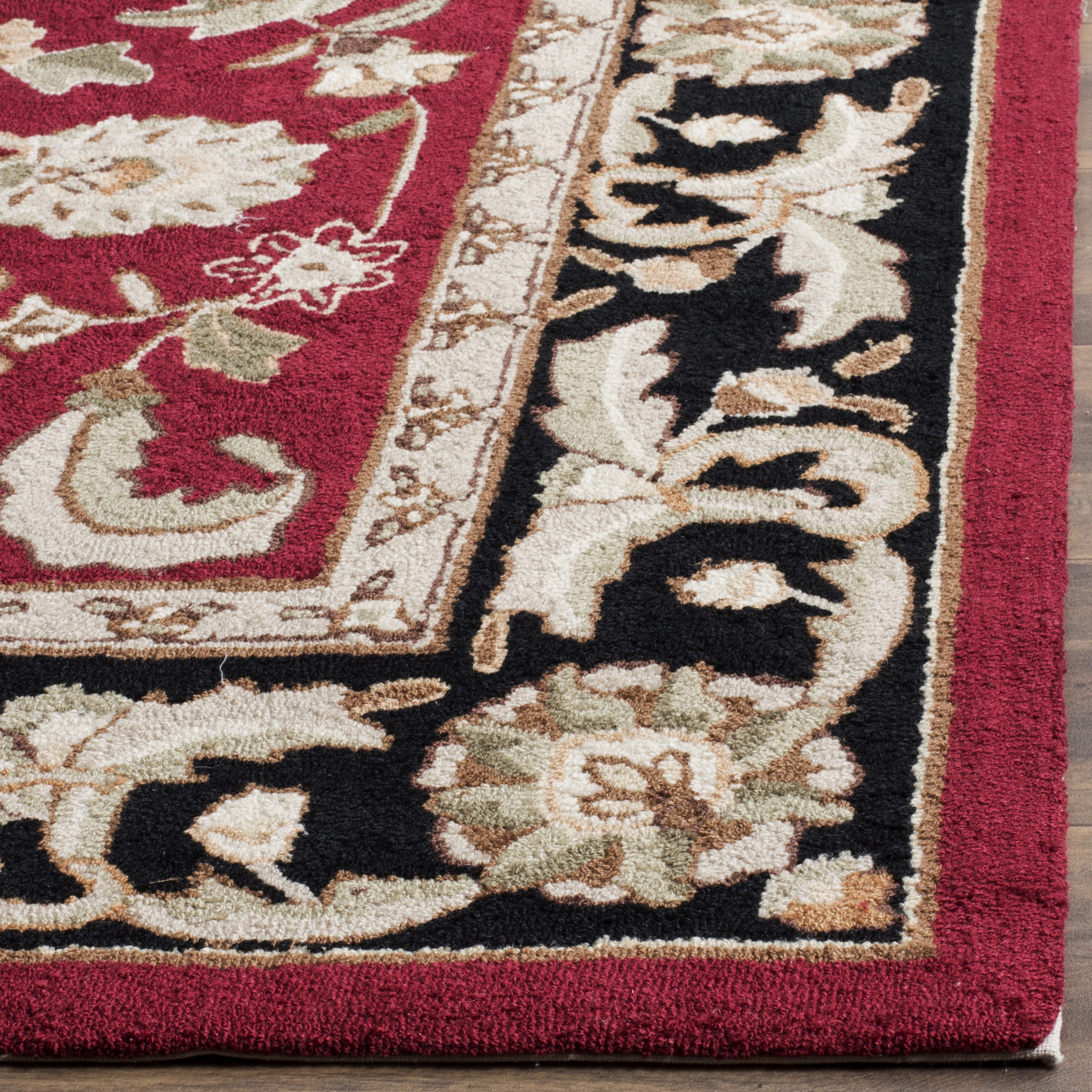 Handmade Red and Beige Reversible Wool Area Rug, 8' x 10'
