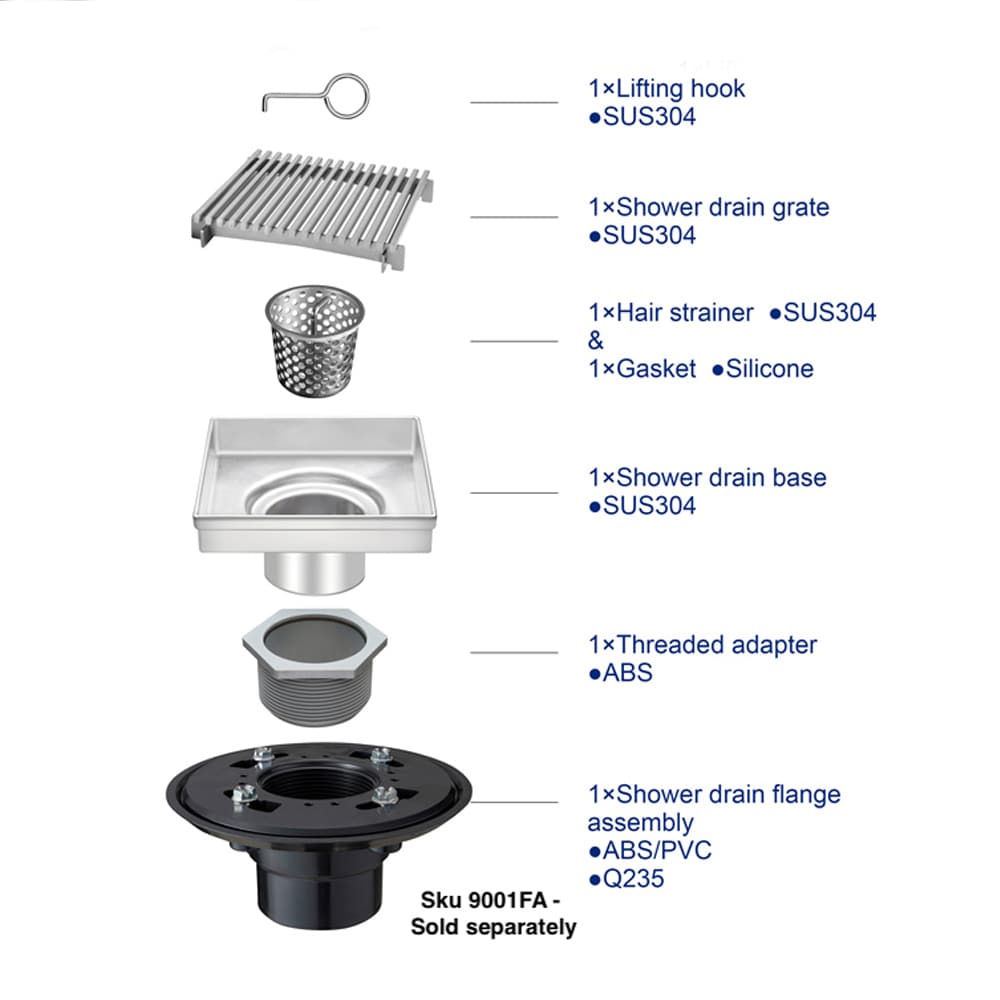 Shower drain hot sale components