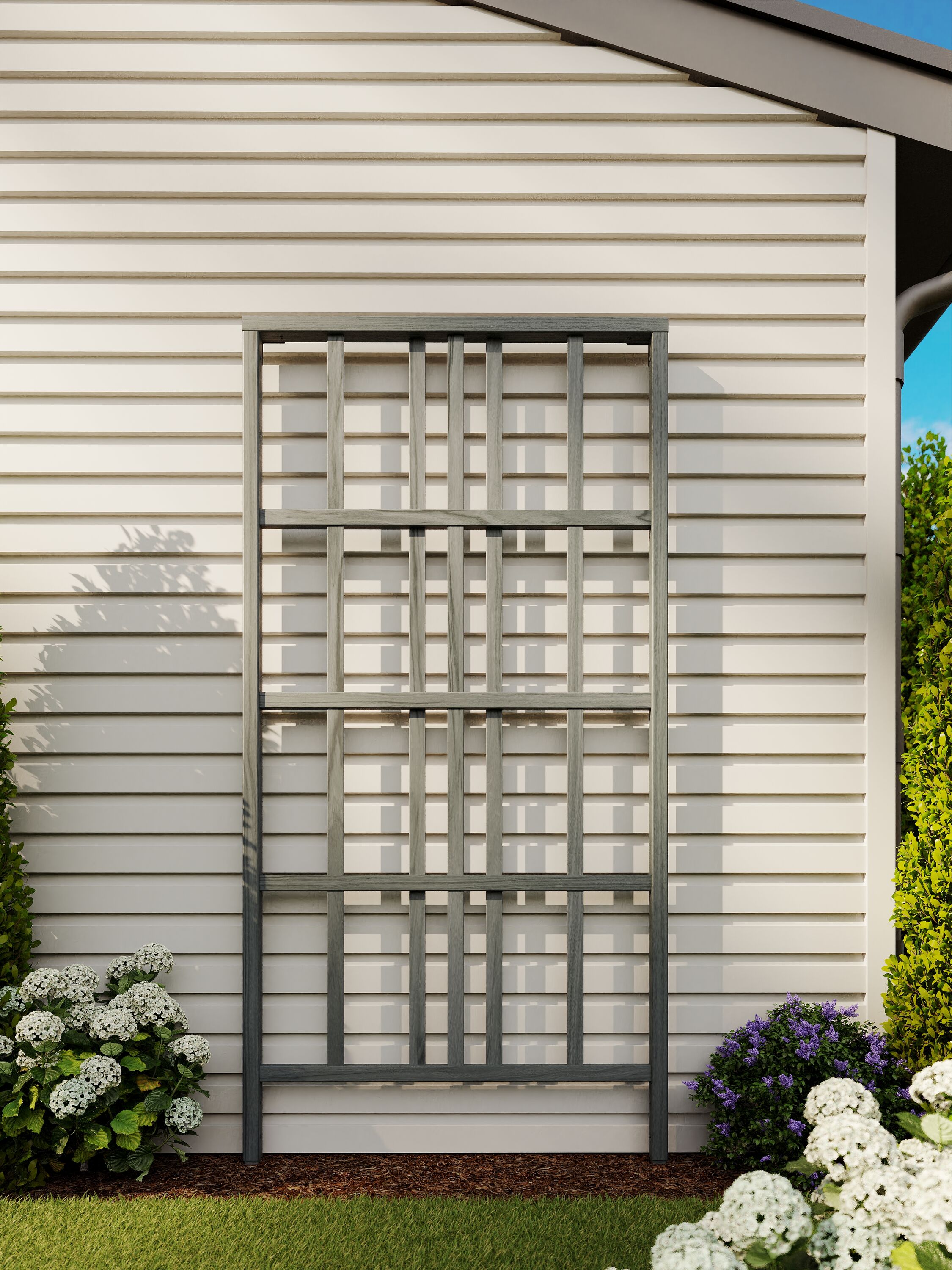 Vita Urbana 39-in W x 77.2-in H Gray Vinyl Traditional Garden Trellis For Climbing Plants For Cucumbers For Roses #VT17641