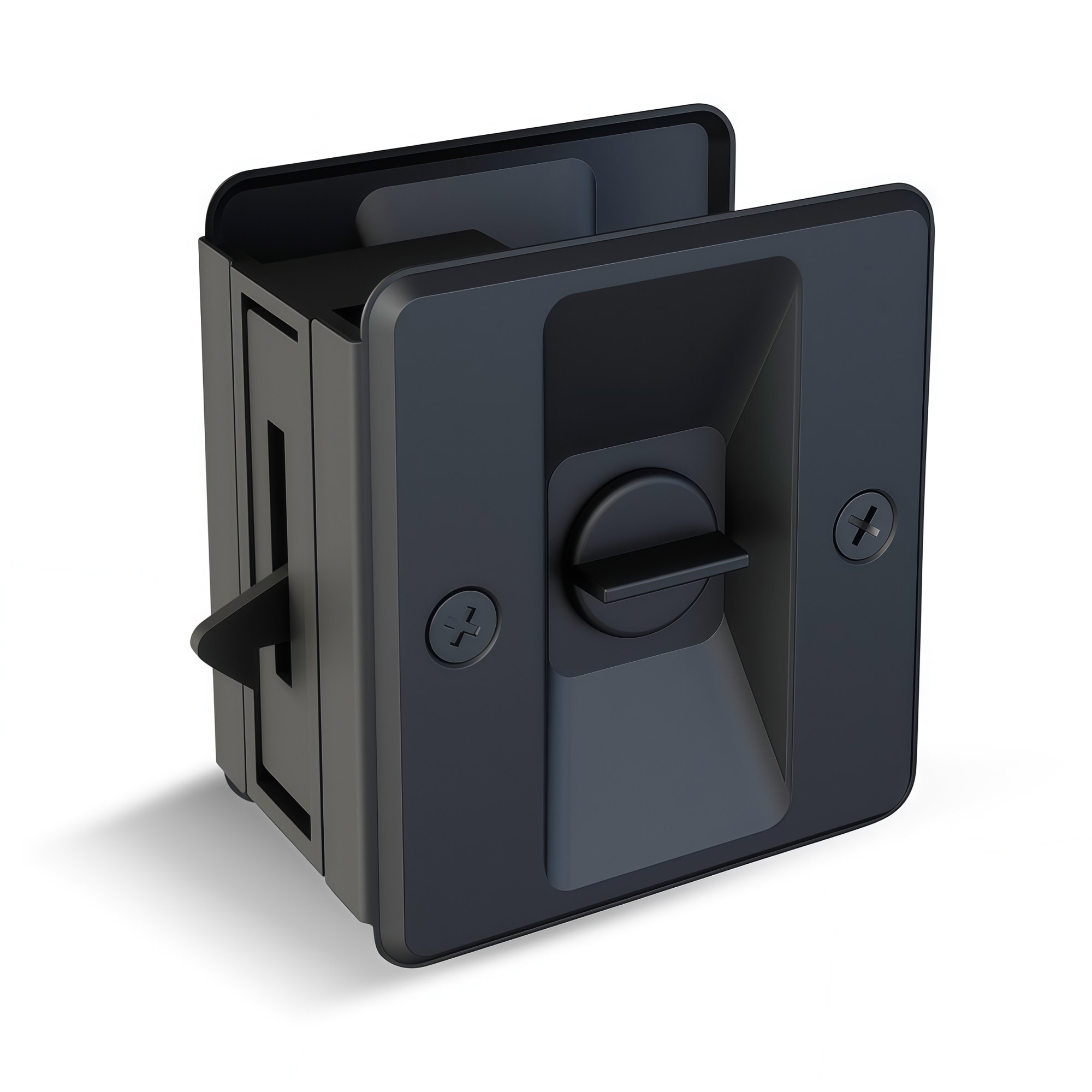 Numhew 2-23/32in x 2-1/2in Reversible Black Pocket Door Lock