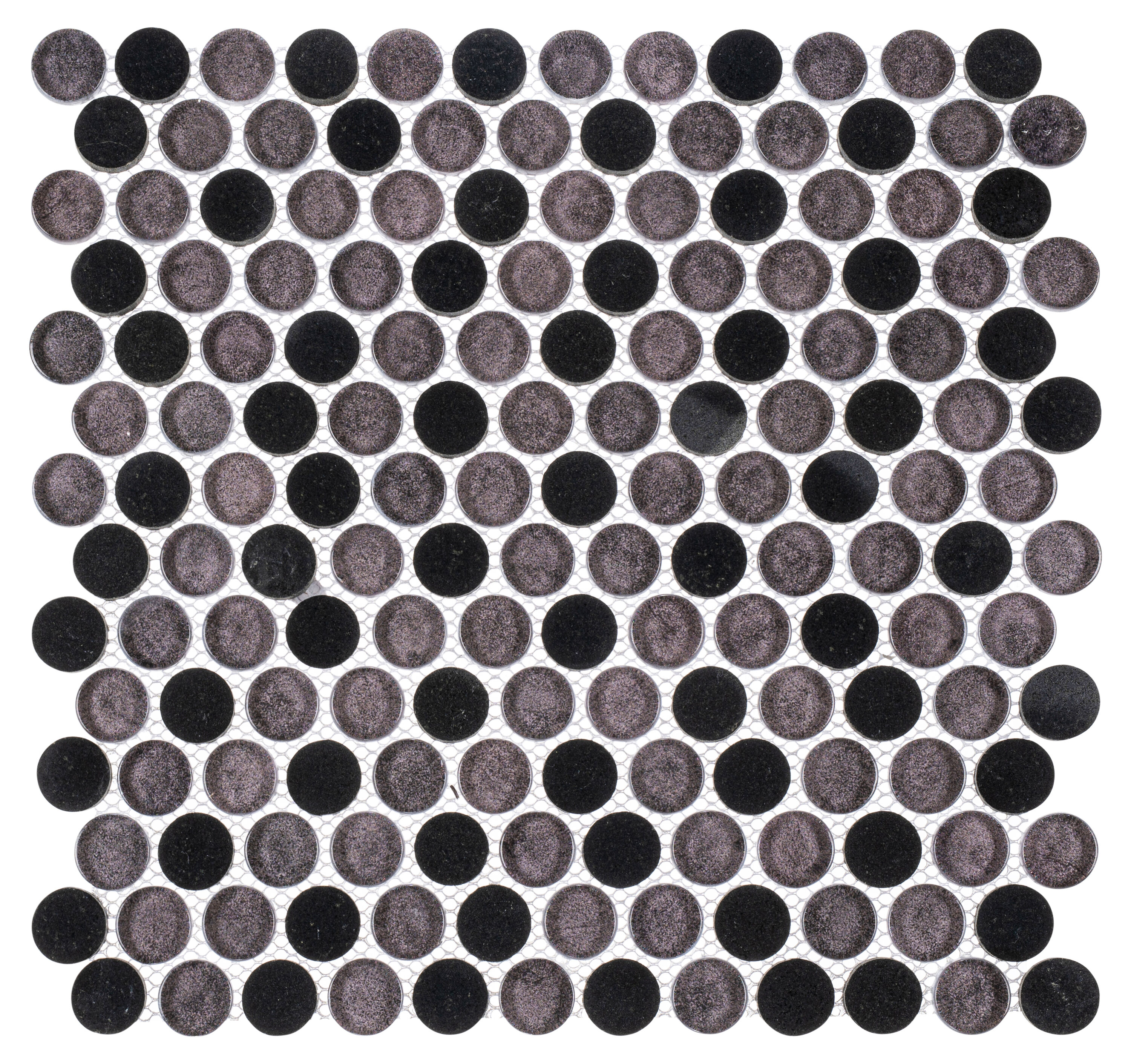 Andova Tiles ANDMARB1012 Space Sirius 12-in x 12-in Polished Glass/Stone Patterned Penny Mosaic Floor and Wall Tile (1-sq. ft/ Piece)