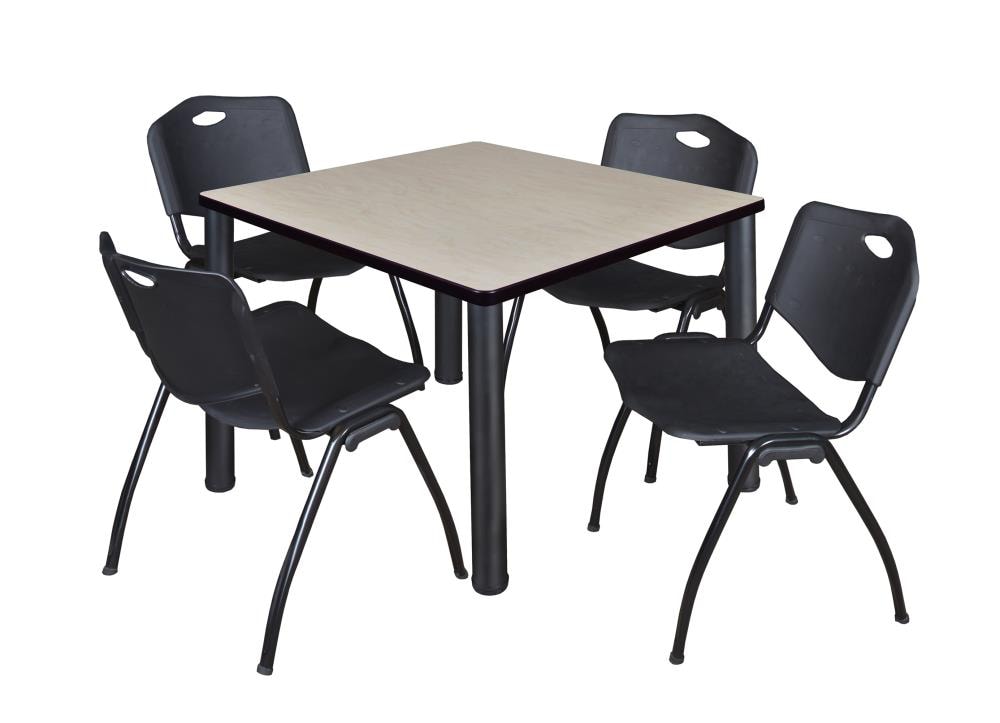 Regency TB4242PLBPBK47BK Breakroom Off-white 4-Person Training Table (42-in W x 29-in H)