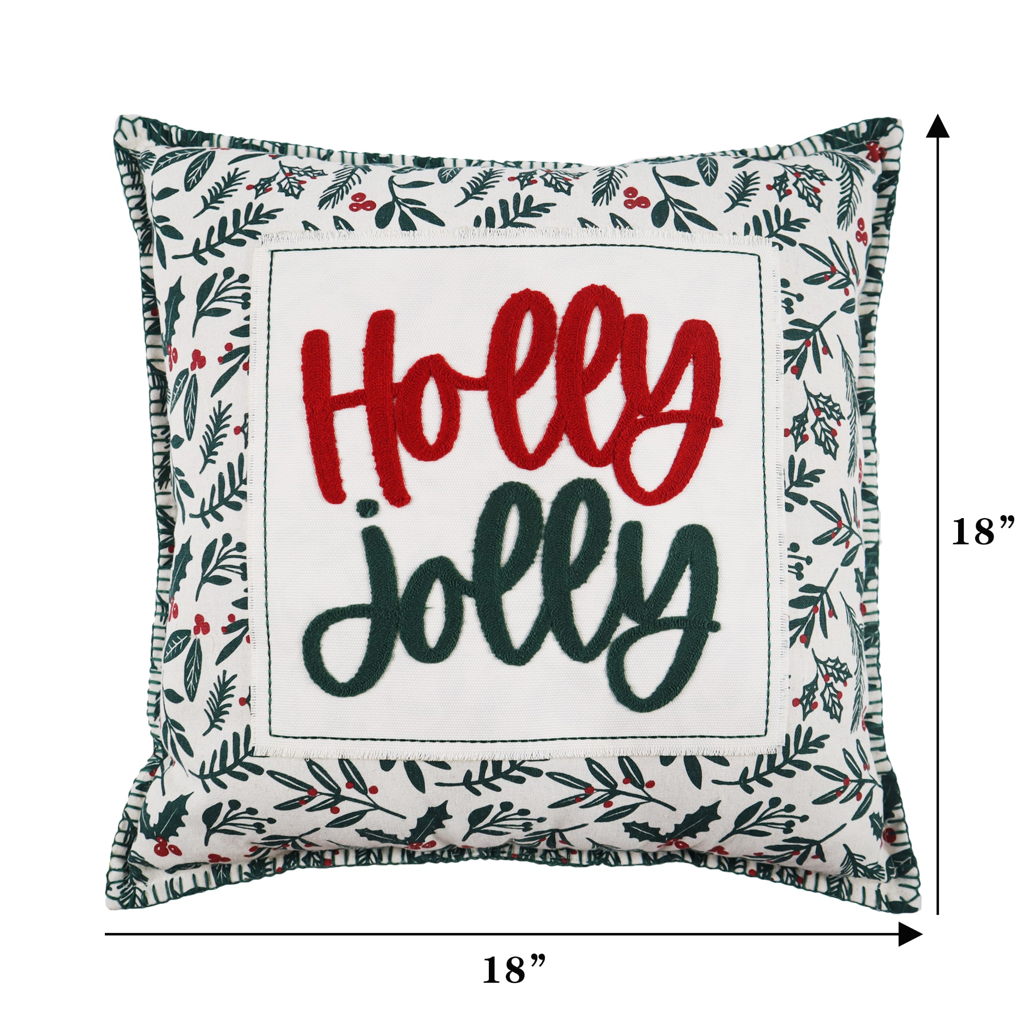 Holly Jolly Nutcracker 18x18 Throw Pillow