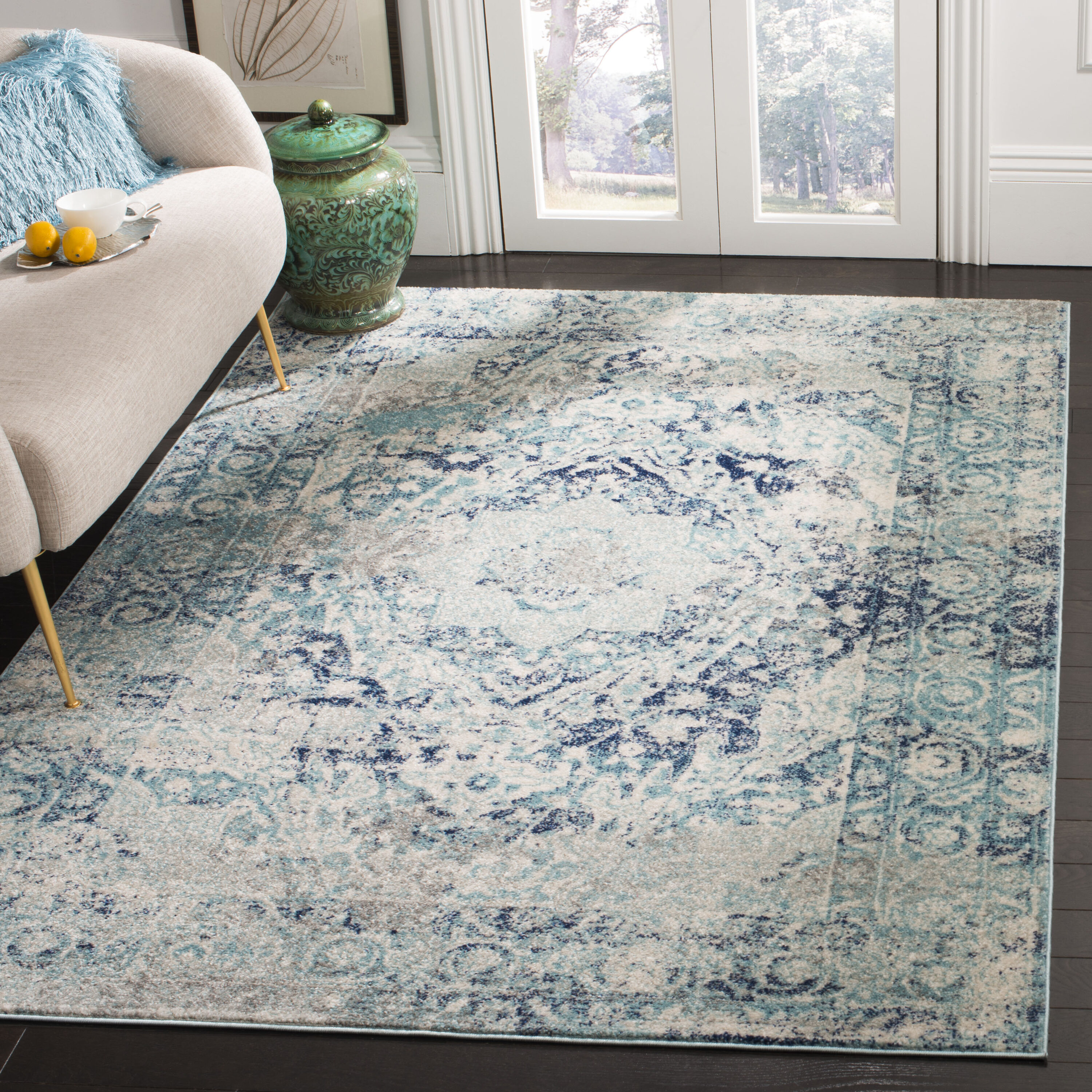 Madison 152M Ivory/Blue 5in-3ft x 7in-6ft Rug