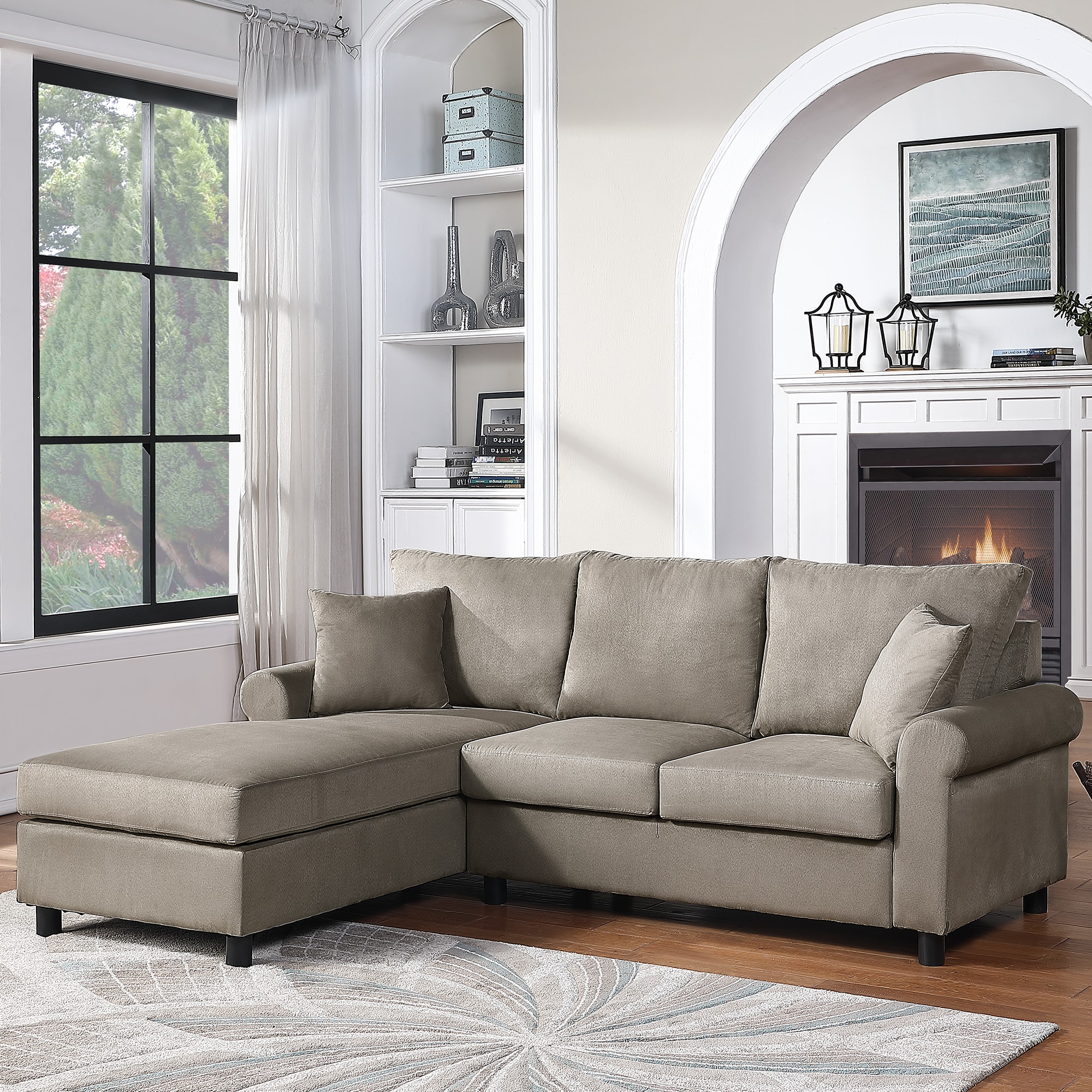 CASAINC 85-in Modern Grey Microfiber Sofa in the Couches, Sofas
