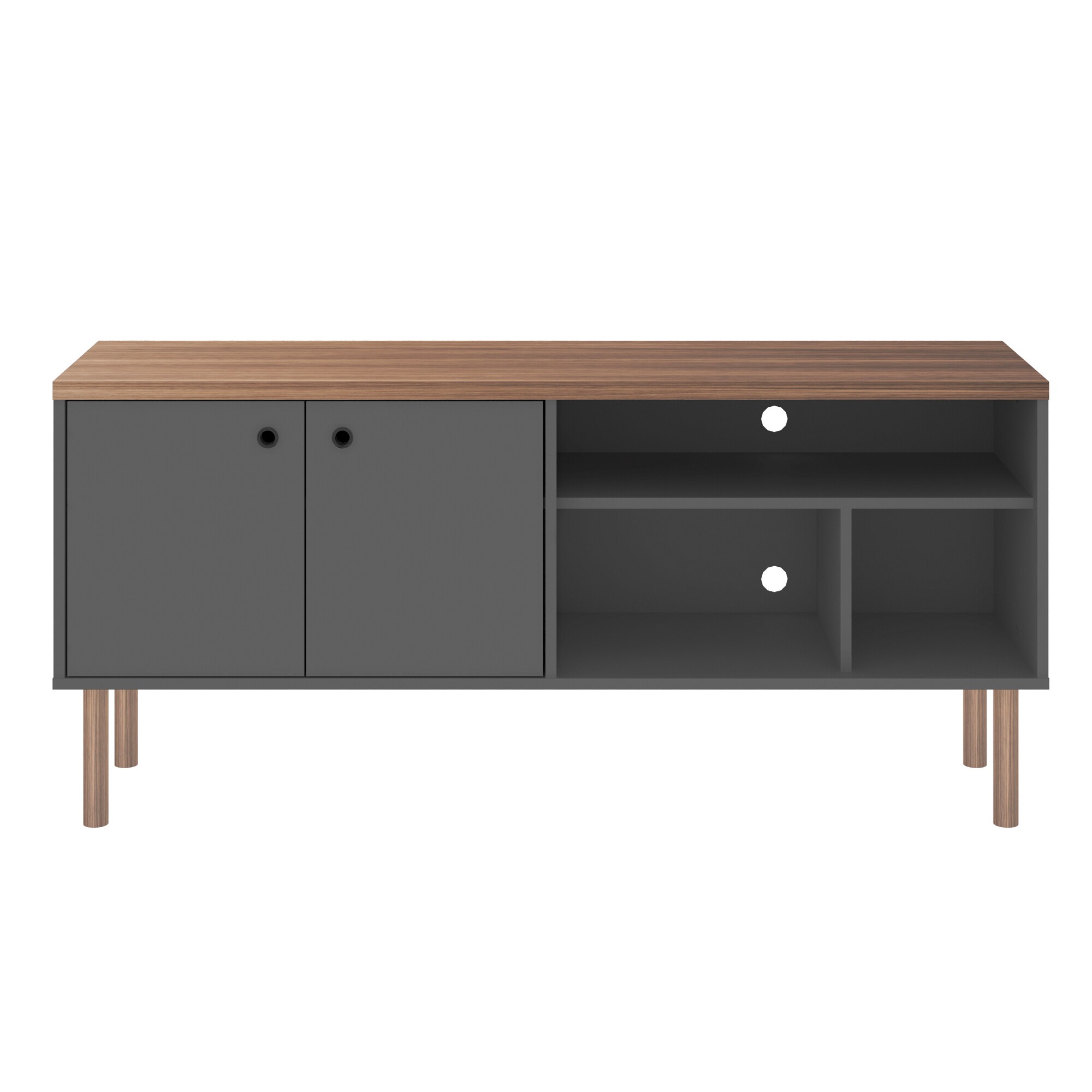 Manhattan Comfort 3LC3 Windsor Modern/Contemporary Grey and Nature Tv Stand (Accommodates TVs up to 50-in)