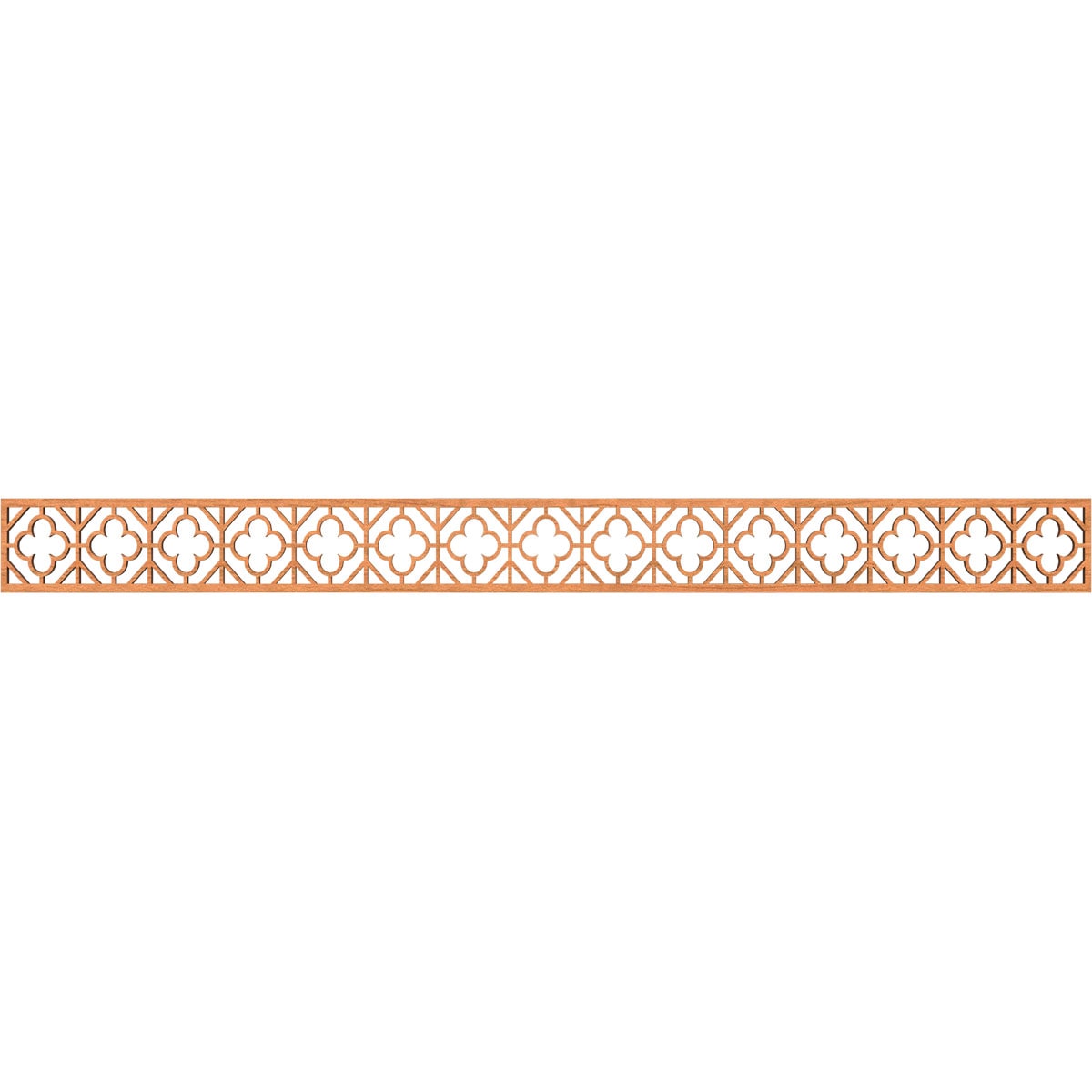 Ekena Millwork MLDA04X46HAZCH Hazelton Fretwork Flat Trim 4-in x 3.87-ft Cherry Brown Unfinished 2156272 Pierced Wall Panel Moulding