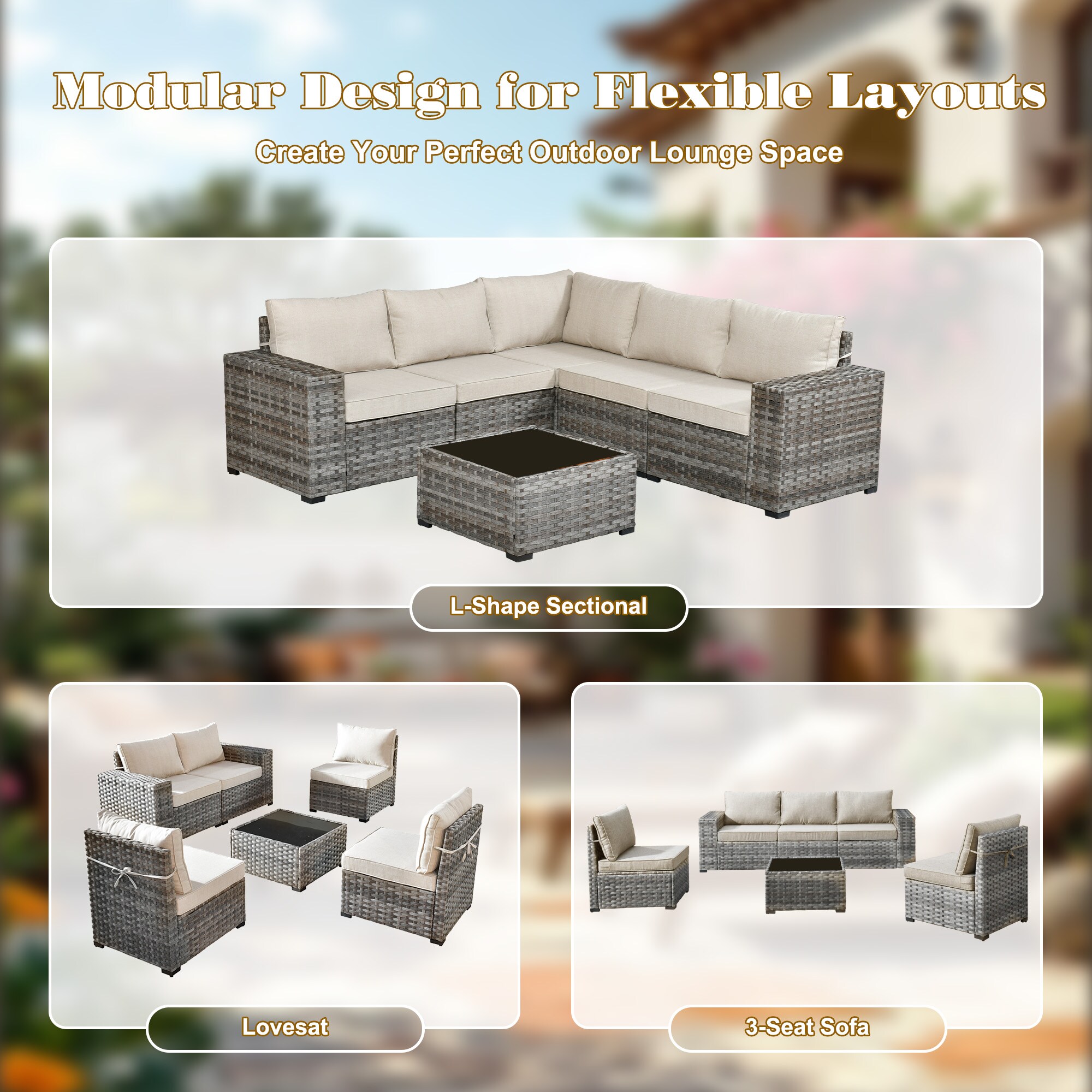 Pouuin SCFPBBR6-9 Patio-Sofas-Daybeds - View #9
