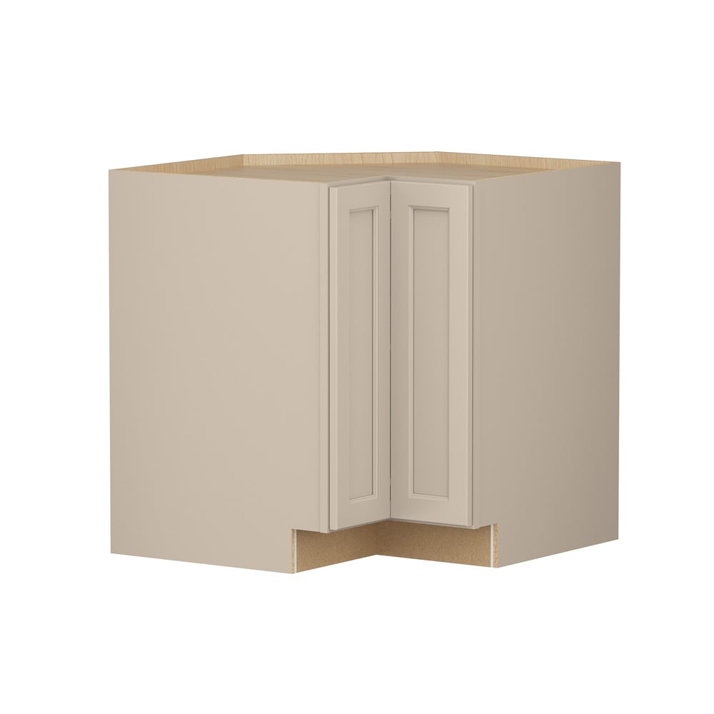Shenandoah Glasson 33-in W x 34.5-in H x 24-in D Oat Painted Super Lazy Susan Corner Base Fully Assembled Cabinet Recessed Panel Transitional