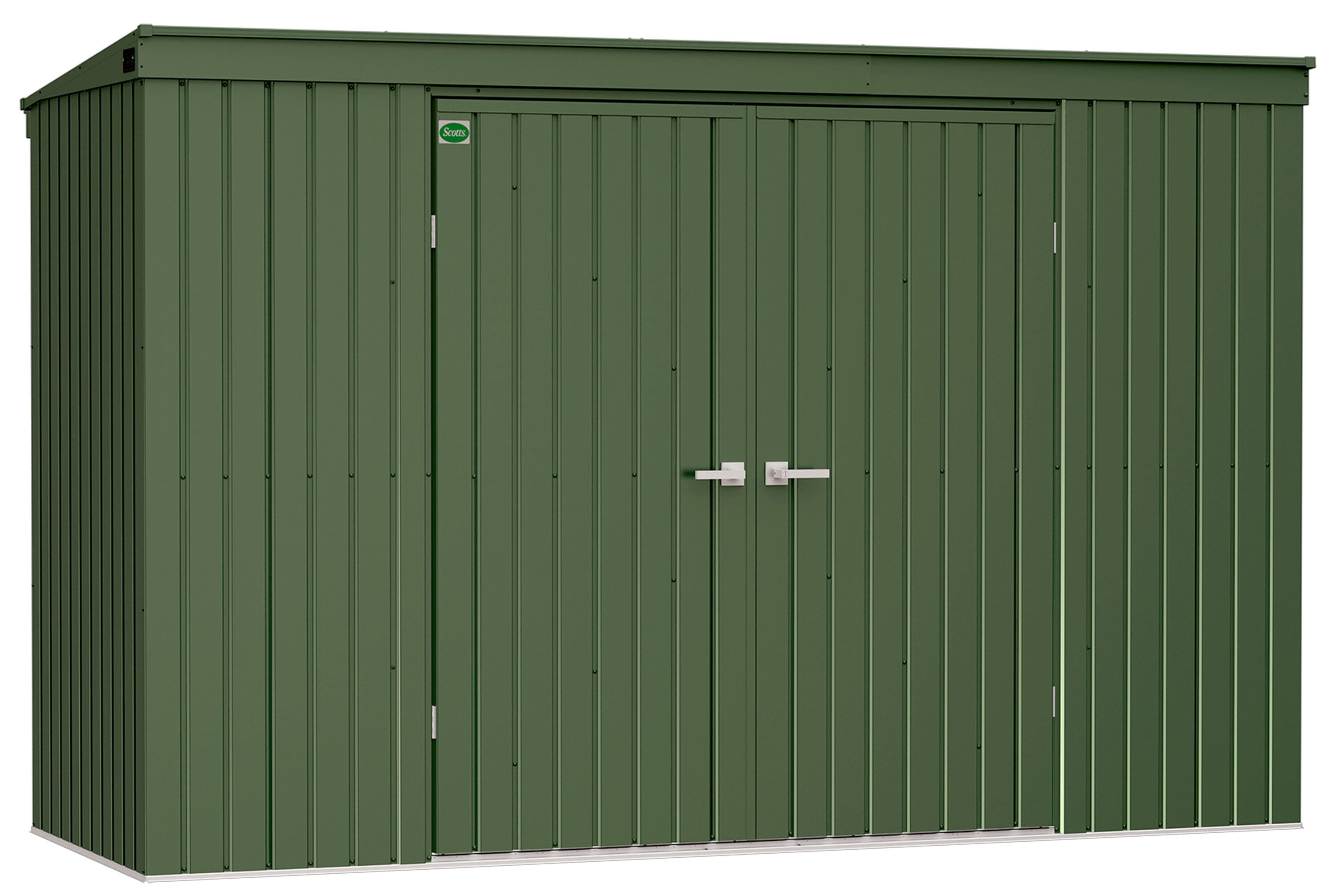 Scotts 10' x 4' Green Galvanized Steel Garden Storage Shed