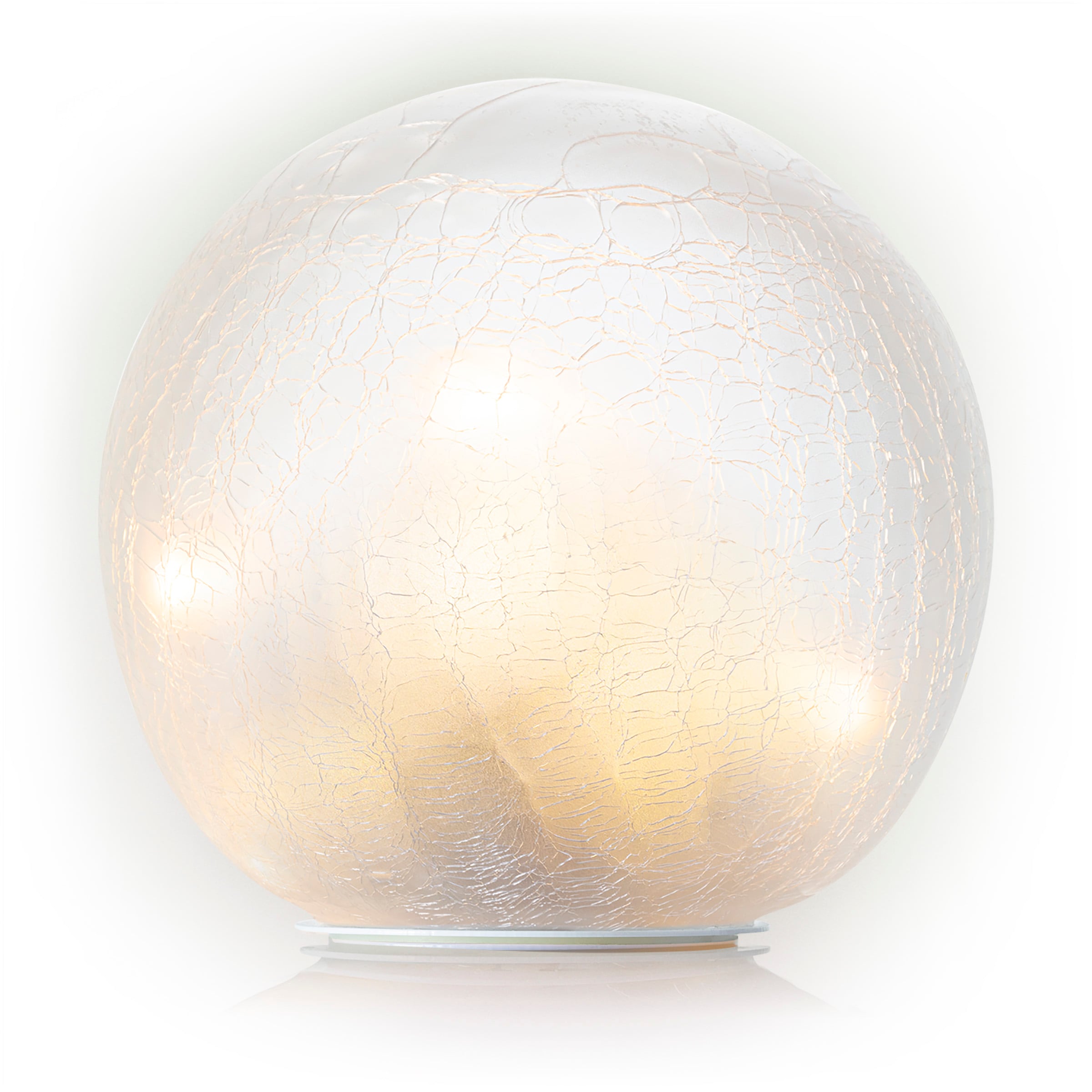 Alpine Corporation HGY382CL-L 7-Inches Diameter White Blown Glass Gazing Ball