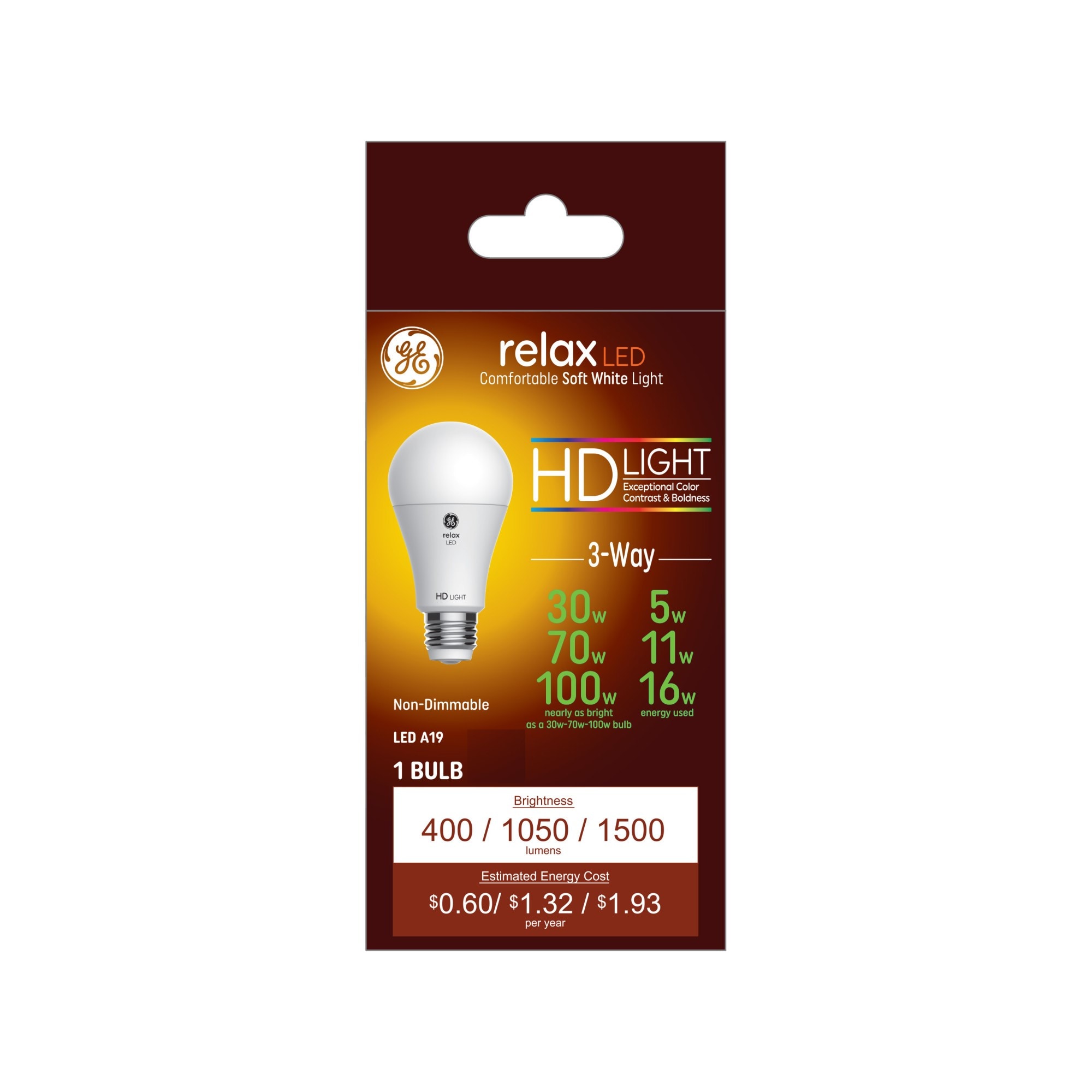 GE 93130473 Relax HD 100 -Watt EQ A21 Soft white Medium base (E-26) LED General purpose Light Bulb