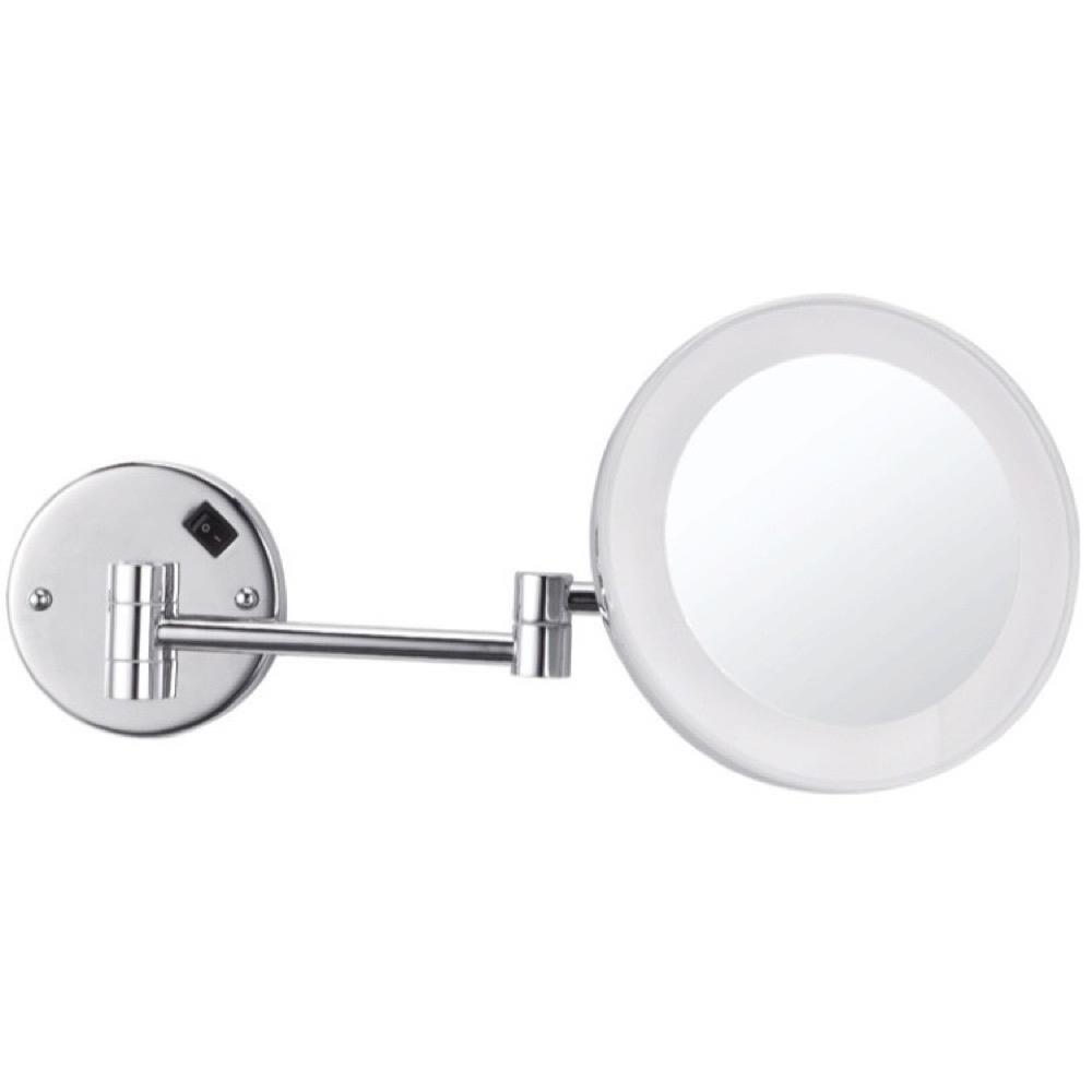 Nameeks NMKS AR7706-CR-3X Glimmer 8-in x 8-in Chrome 3X Magnifying Fog Resistant Wall-mounted Vanity Mirror with Light