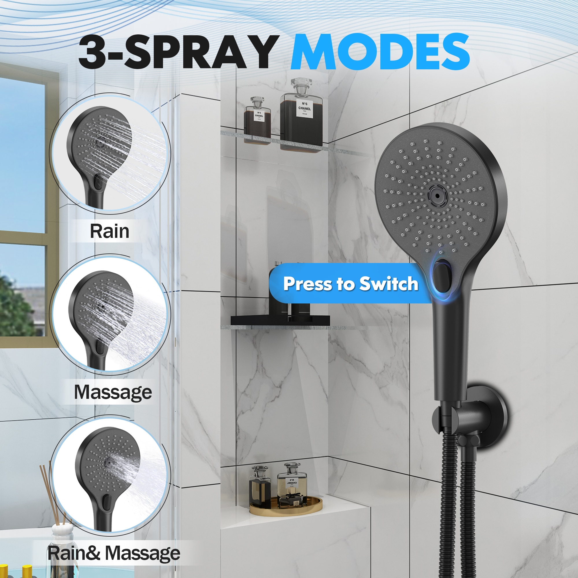Clihome MS-BOX2210MB Showerhead-Bar-Panels - View #8
