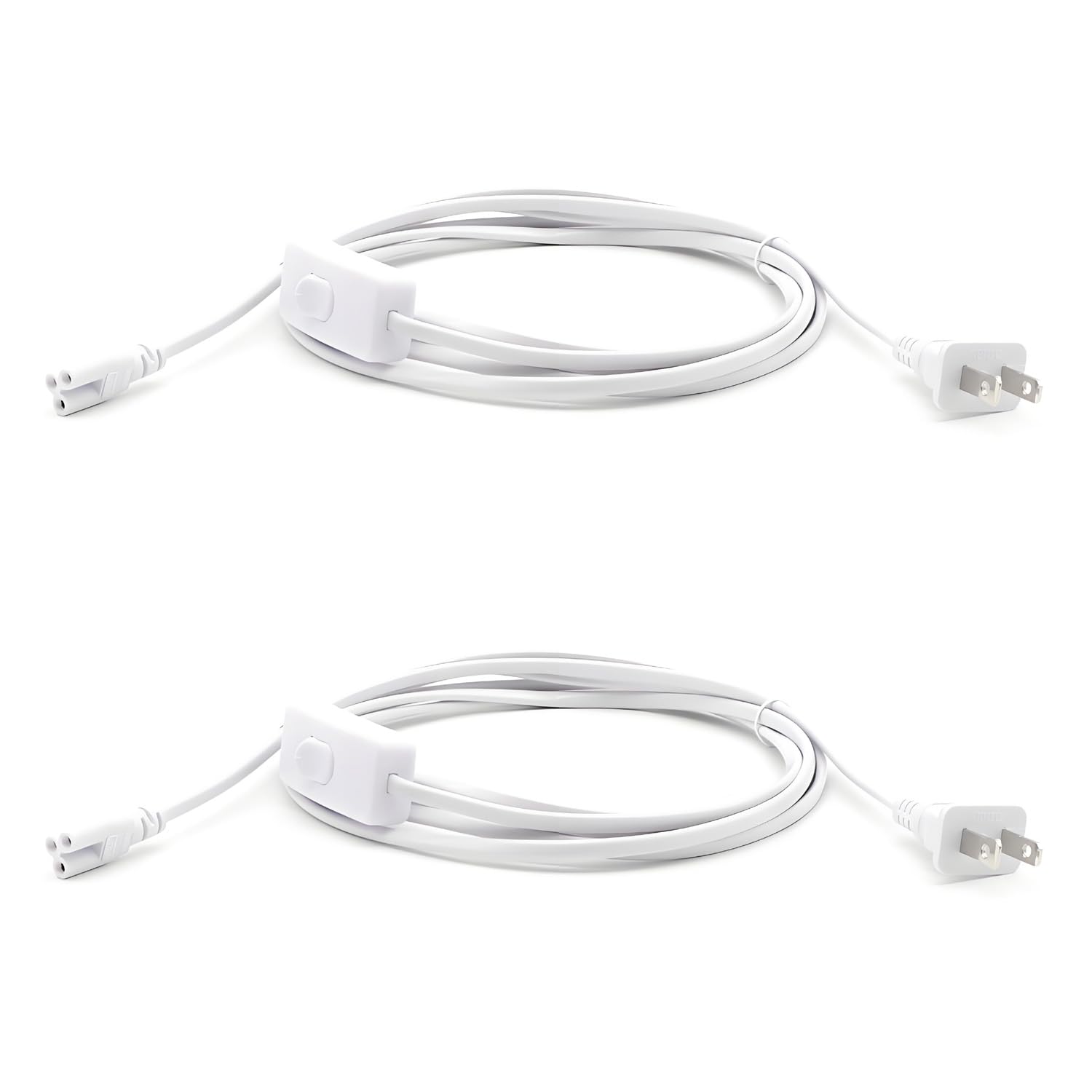 AOIZGMY  10FT T5 T8 LED Tube Light Power Extension Cord with On Off Switch US Plug for Integrated LED Tube Light Connector Pack of 2