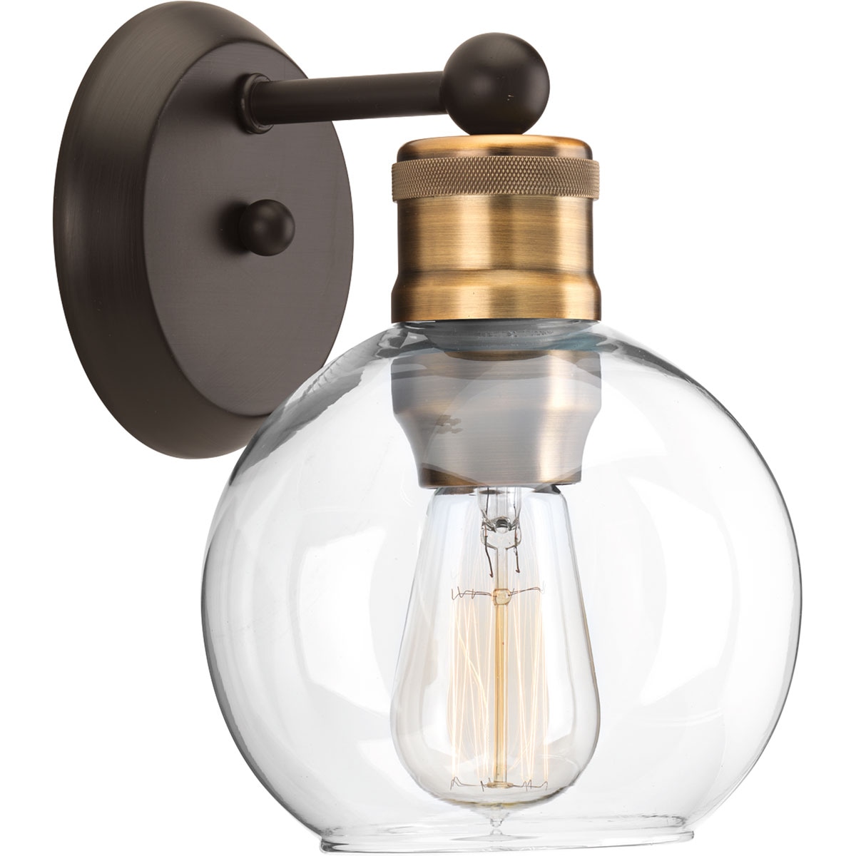 Progress Lighting P300049-020 Hansford 6.5-in 1 -Light Antique Bronze Farmhouse Vanity light