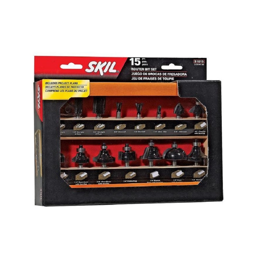 SKIL 15-Piece Carbide-tipped Router Bit Set in the Router Bit Sets
