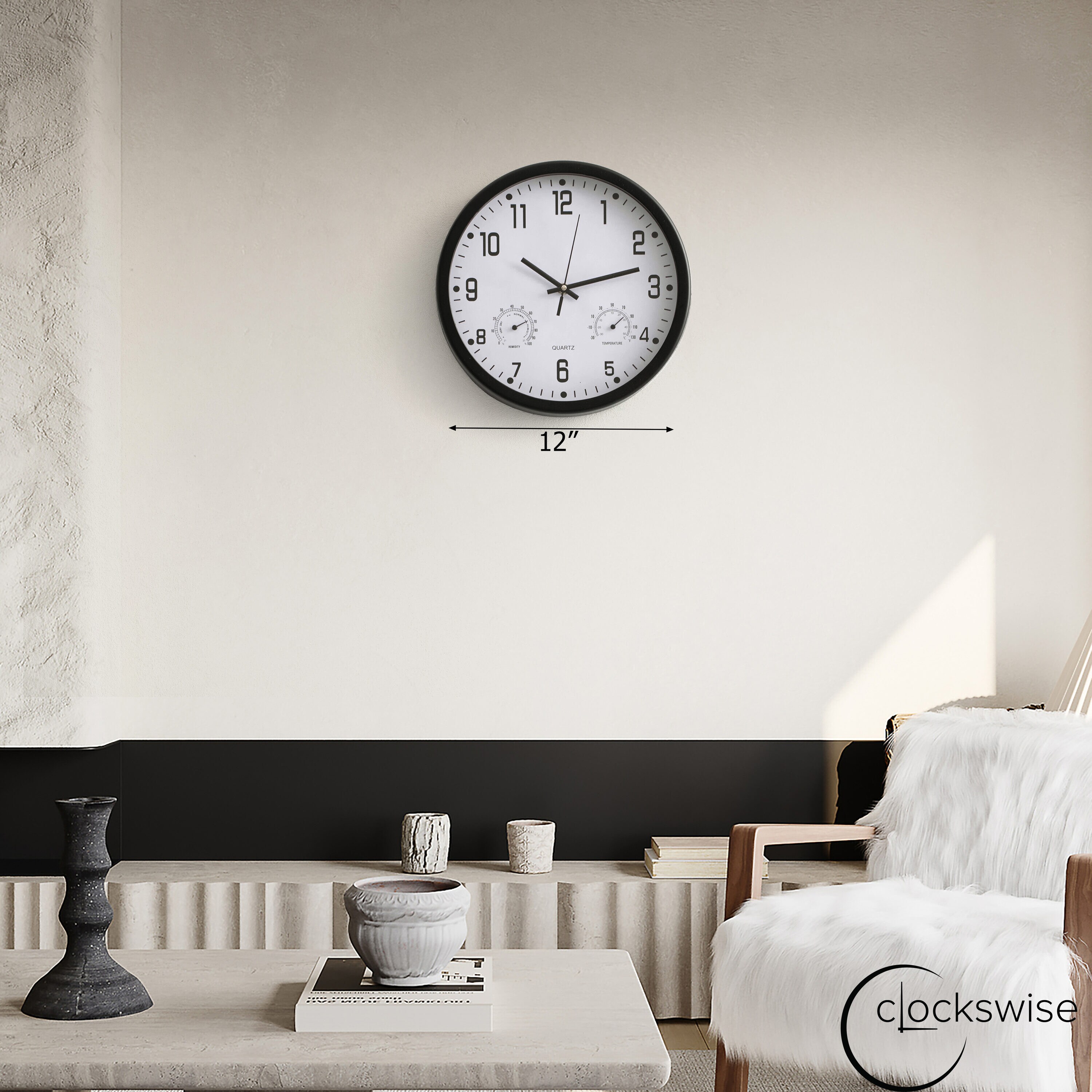 Clockswise QI004748.BK.12 Indoor-Outdoor-Clocks - View #2