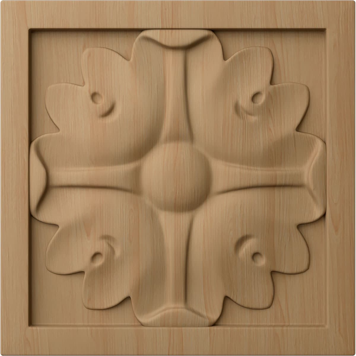 Ekena Millwork ROS03X03EDAL Medium Edinburgh 3.5-in x 3.5-in Square Unfinished Alder Wood Rosette