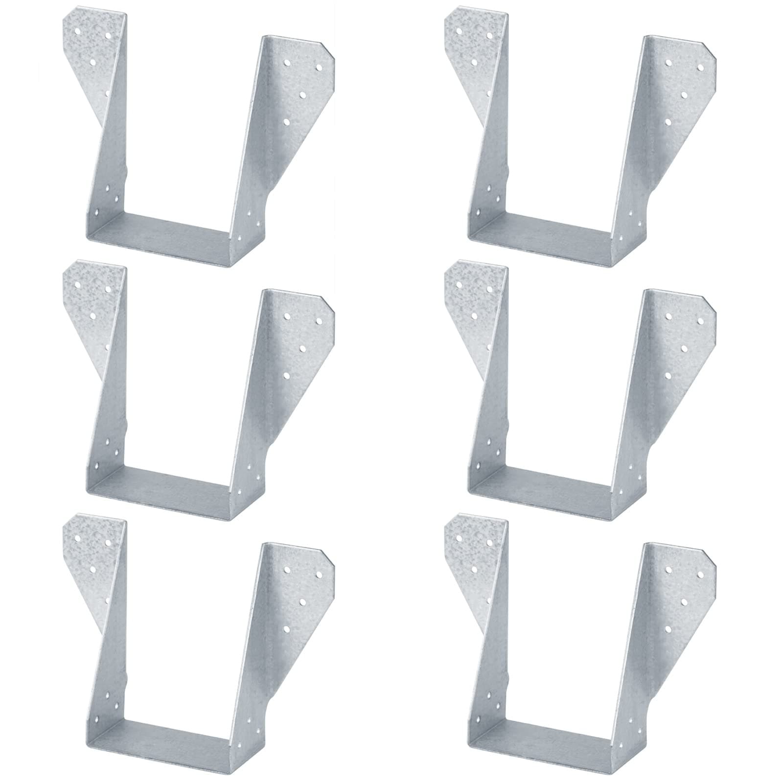 Phyfalip 6 Pack 4x6 U Shaped Joist Hanger 3.5 x 5 Inch Inner Size 14 Gauge 2mm Thick Hot Dip Al Zn Steel Face Mount Bracket for Beam Support #LPF0502Z62