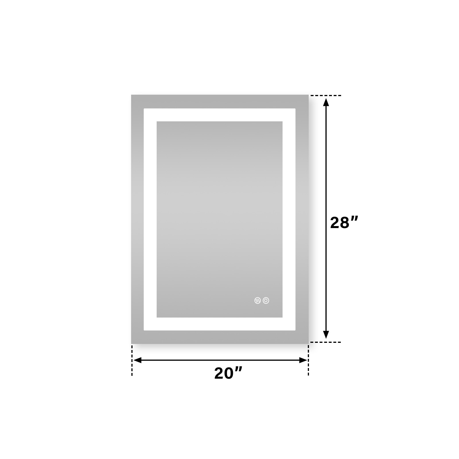 Forclover MRE-AL2028 Framed-Bath-Mirrors - View #3
