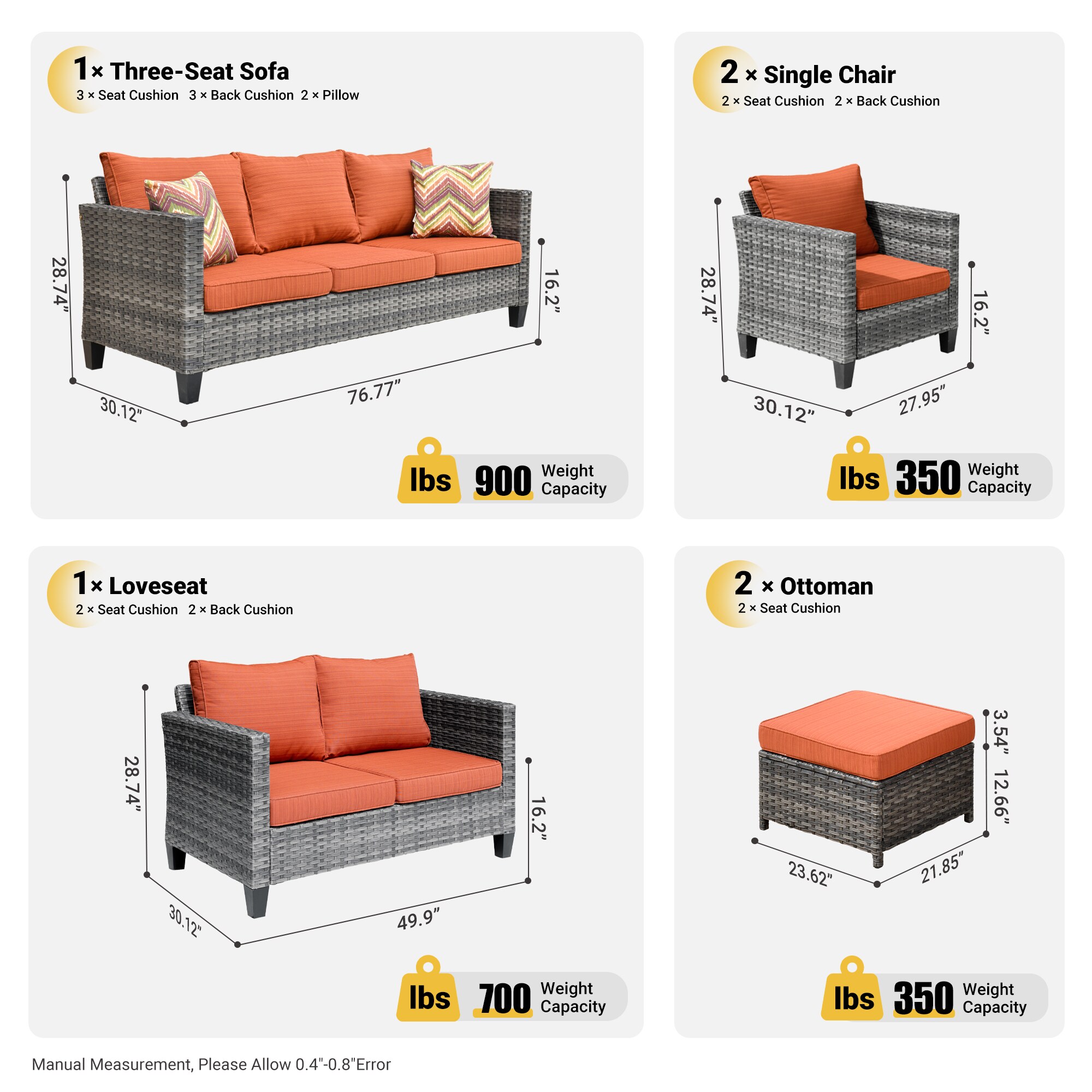 Ovios LGRS806 Patio-Conversation-Sets - View #7