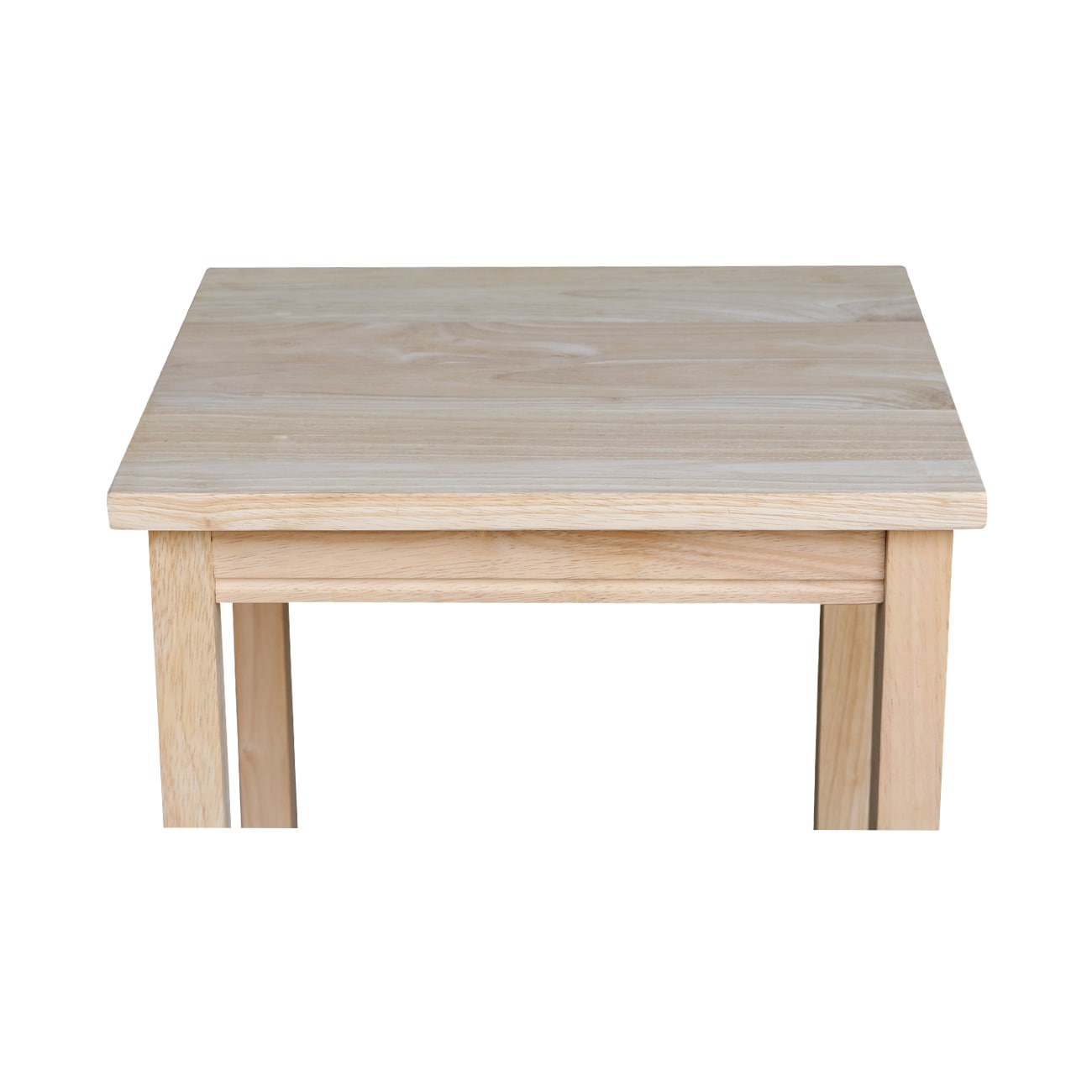Elegant Unfinished Parawood Portman Accent Table with Shelf