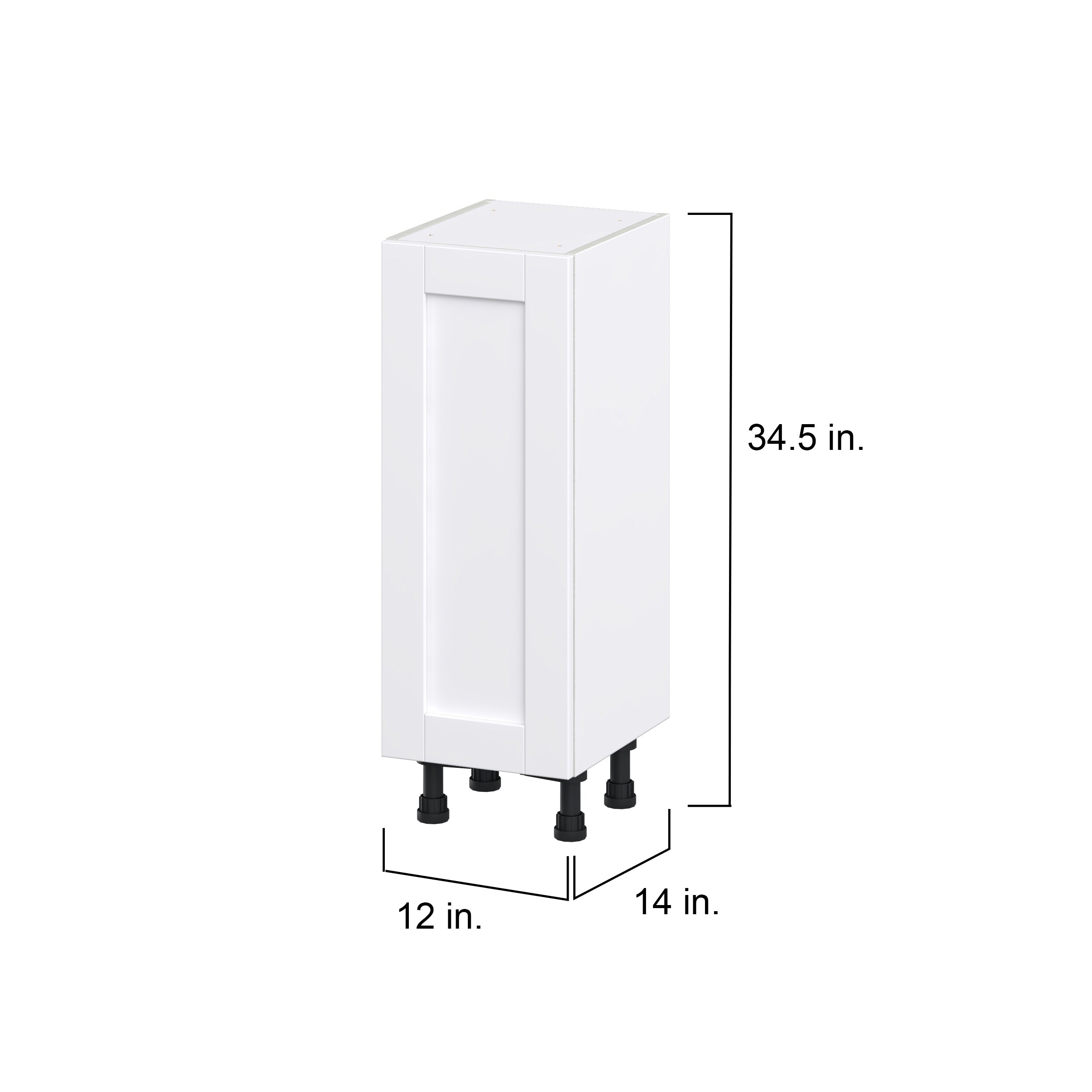 Hugo&Borg Rosemont 13-in W x 34.5-in H x 14-in D Glacier White Base Fully Assembled Cabinet (Flat Panel Shaker Door Style)