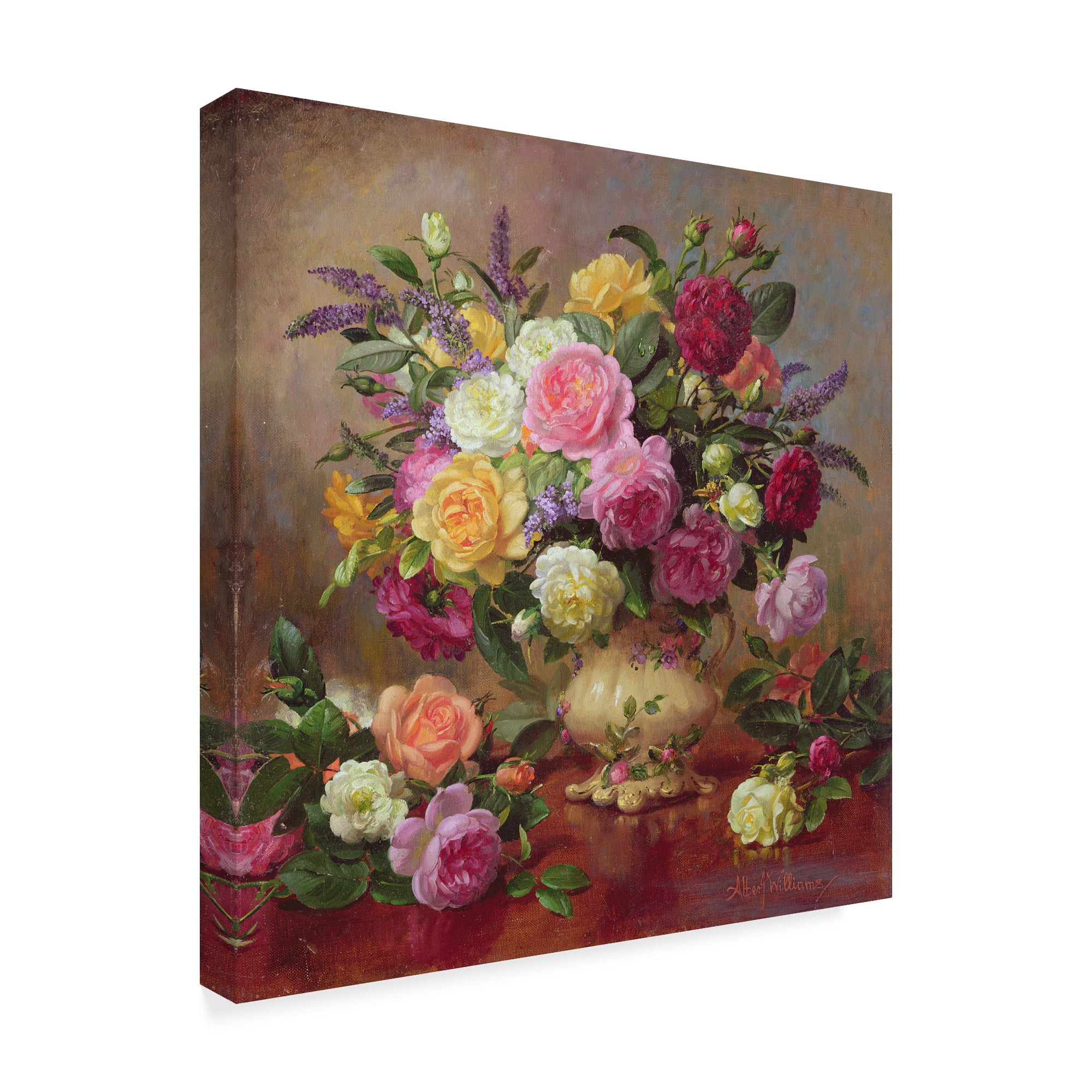 Multicolor Floral Canvas Print for Kids Nursery, 18" x 18"