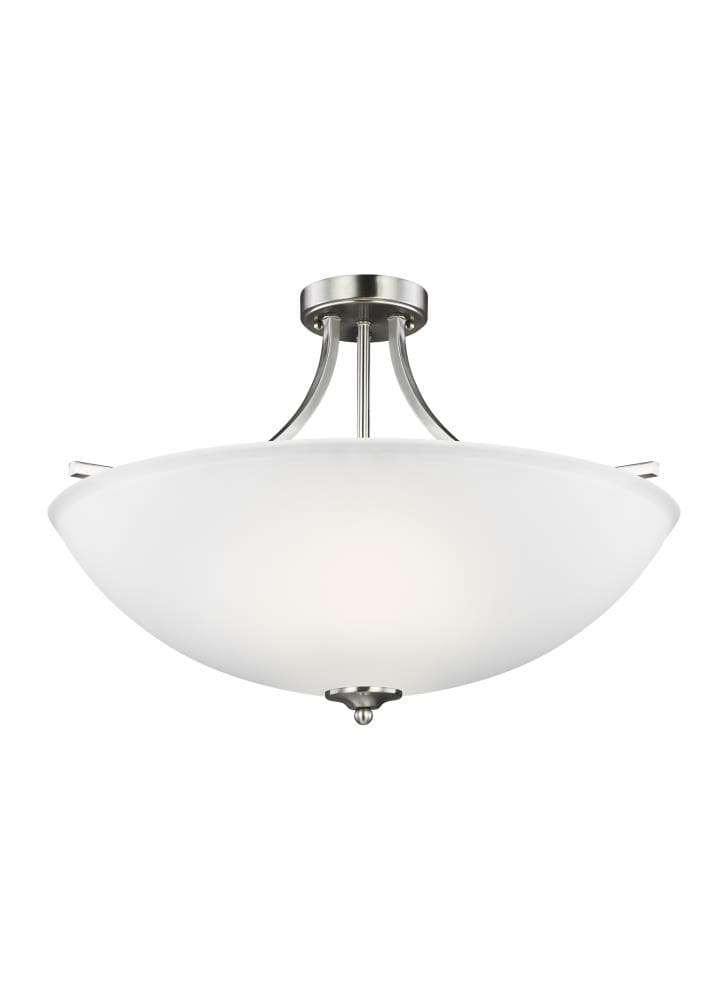 Generation Lighting 7716504EN3-962 Geary 4 -Light 25-in Brushed Nickel Semi Flush Mount Light ENERGY STAR Certified
