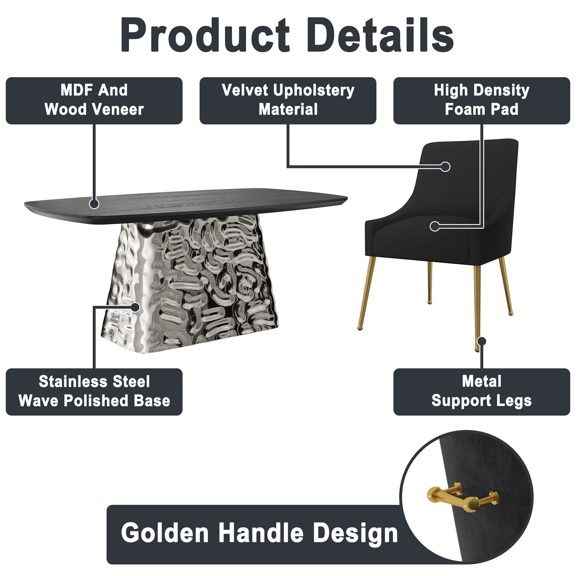 Clihome CL-1676D700BK Dining-Sets - View #8