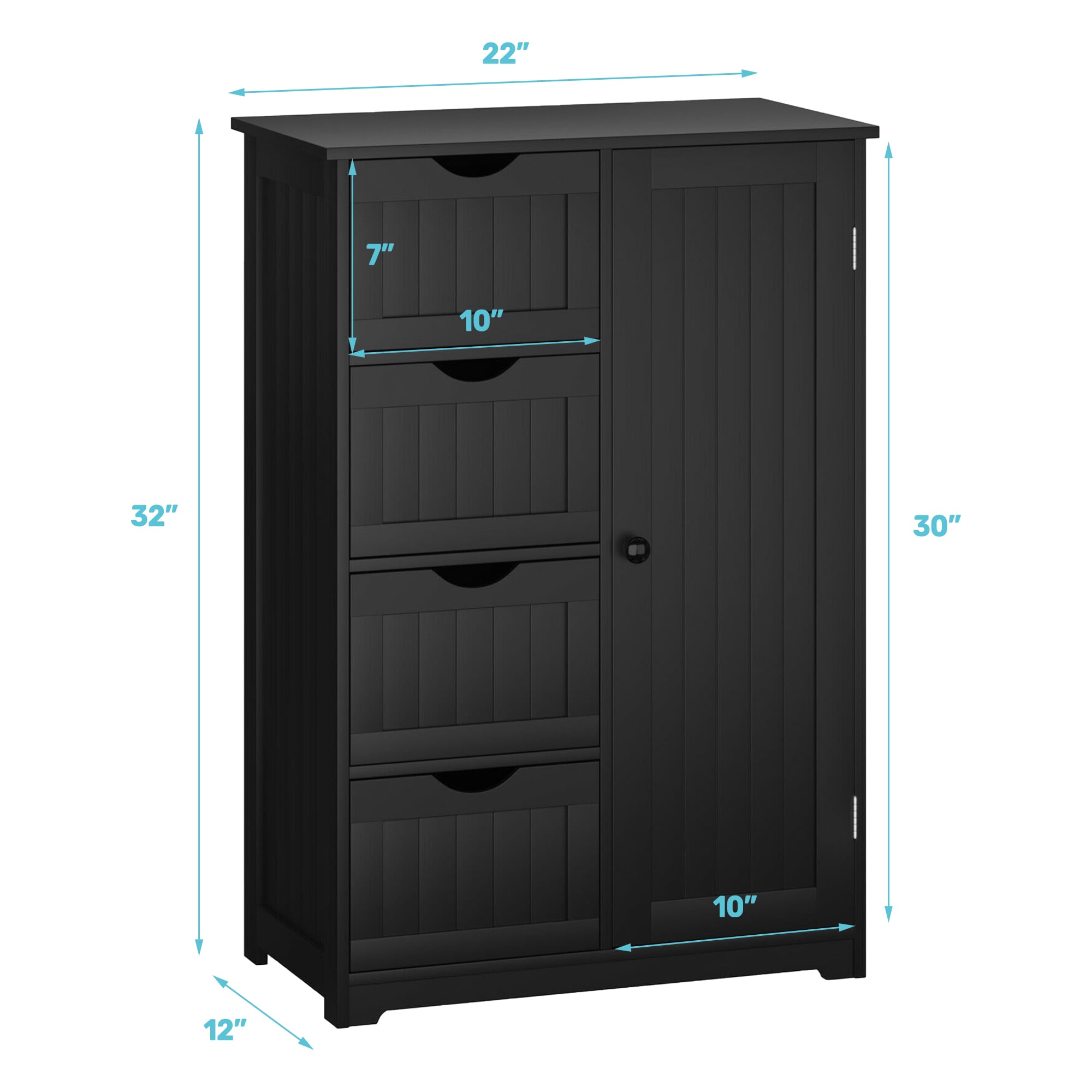 WELLFOR OUJ65930BK Linen-Cabinets - View #2