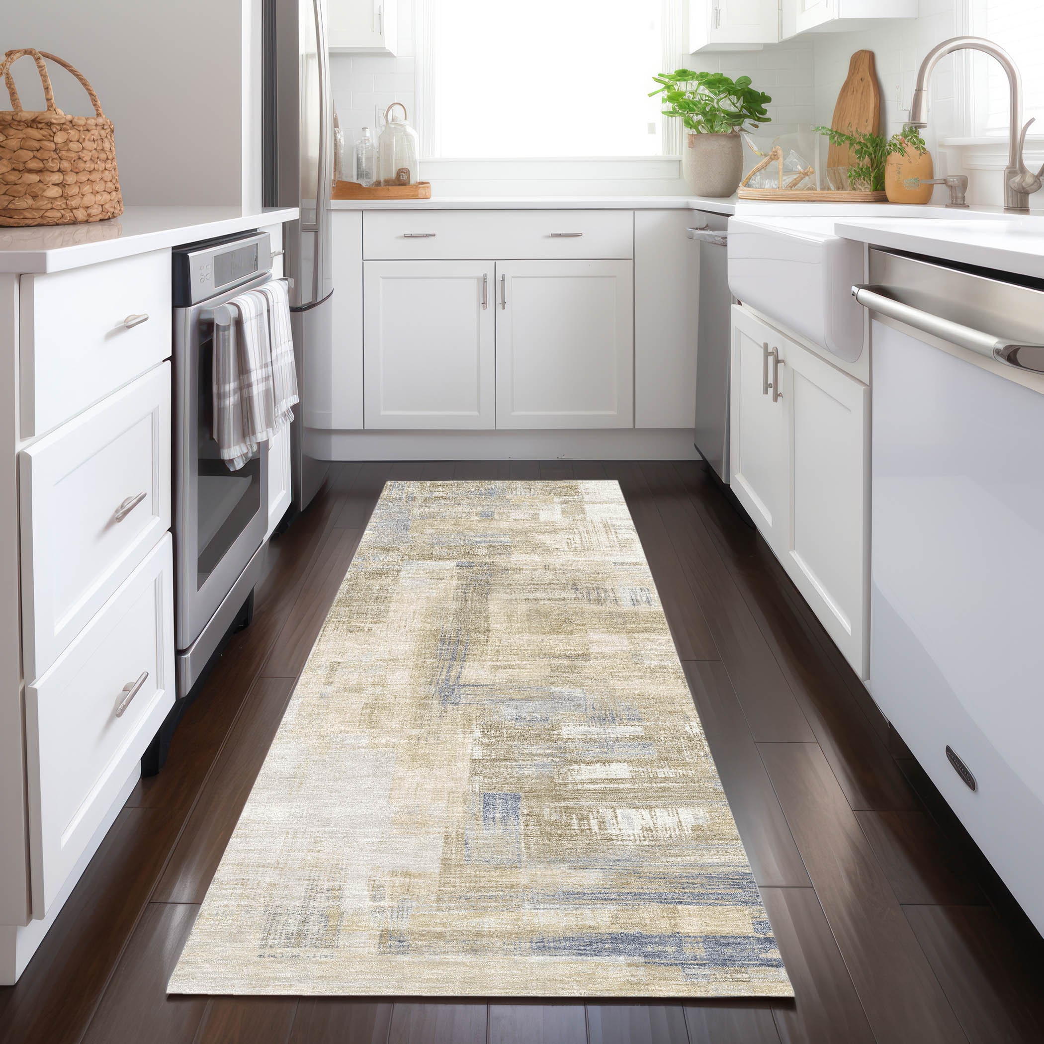 Addison Rugs ACN1340IV2X8 Chantille ACN1340IV 2 x 7 (ft) Polyester Ivory Rectangular Indoor/Outdoor Geometric Machine washable Runner rug