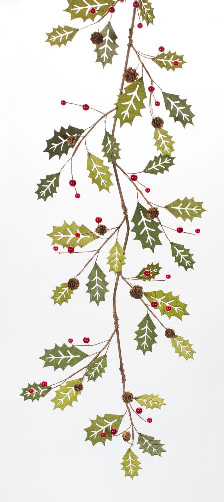 Melrose International 76342DS Indoor 5-ft Holly Garland